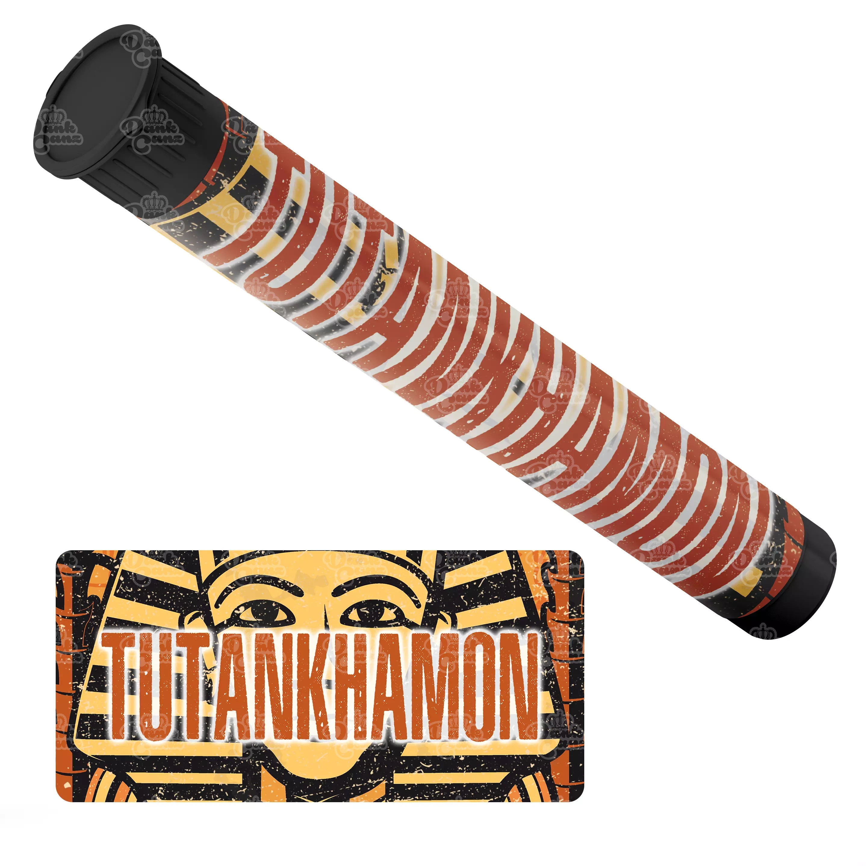 Tutankhamon Pre Roll Tubes - Labelled - DC Packaging Custom Cannabis Packaging