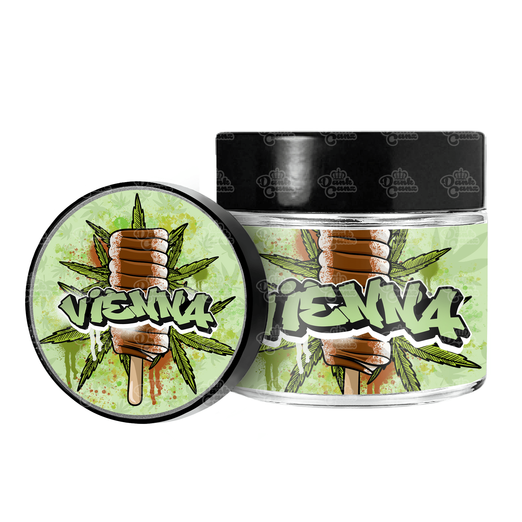 Vienna 3.5g/60ml Glass Jars - Labelled - DC Packaging Custom Cannabis Packaging