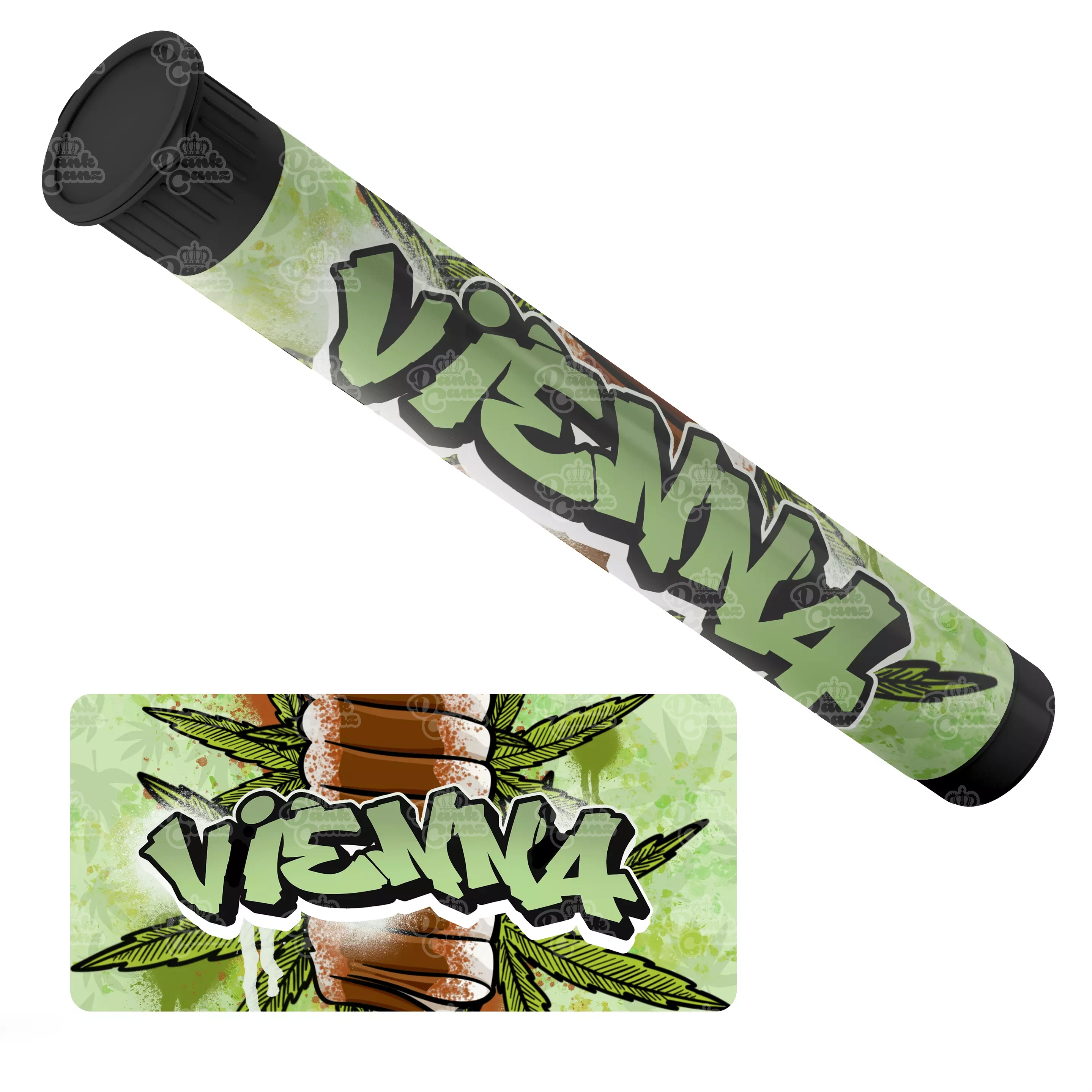 Vienna Pre Roll Tubes - Labelled - DC Packaging Custom Cannabis Packaging
