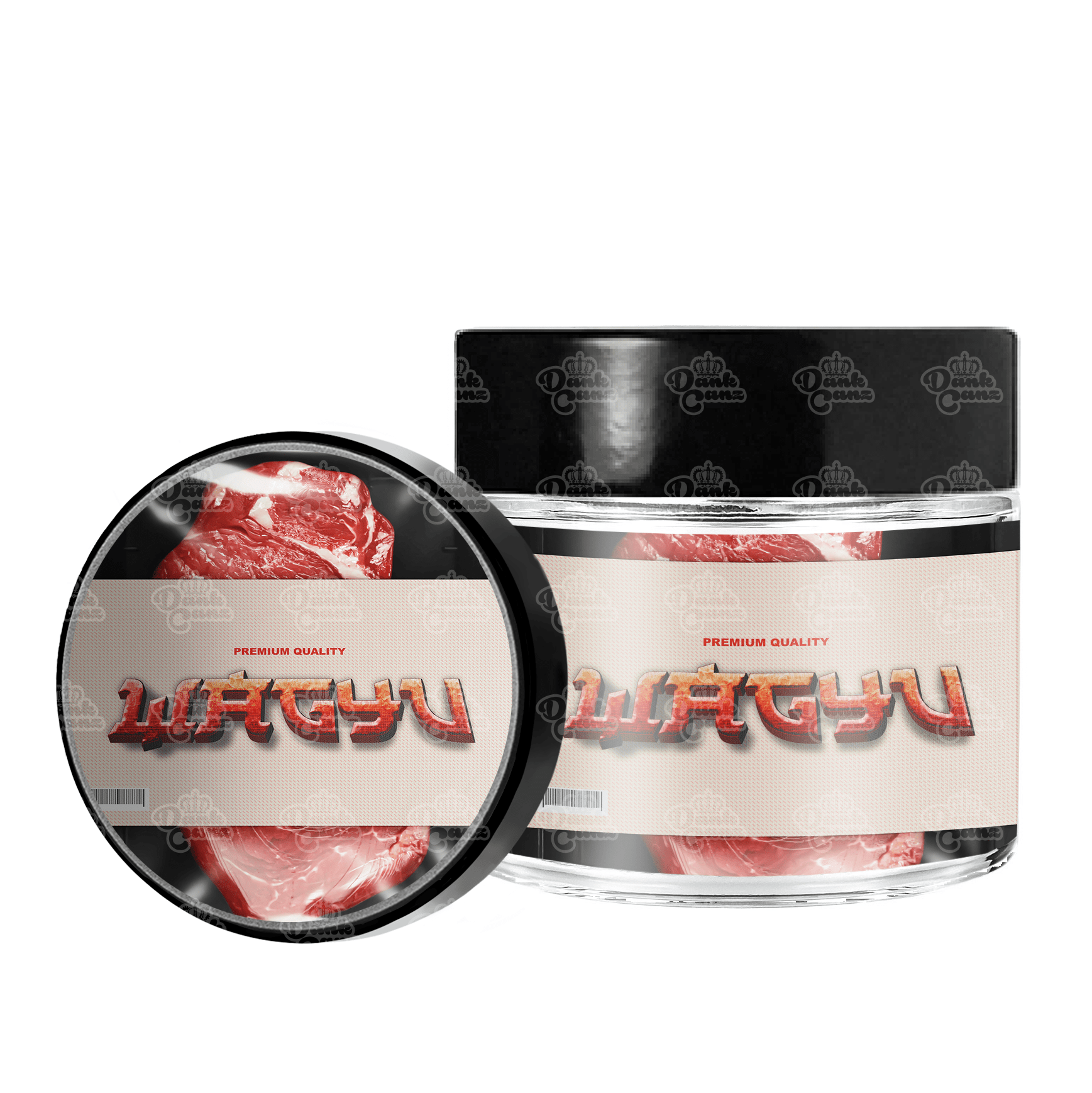 Wagyu 3.5g/60ml Glass Jars - Labelled - DC Packaging Custom Cannabis Packaging