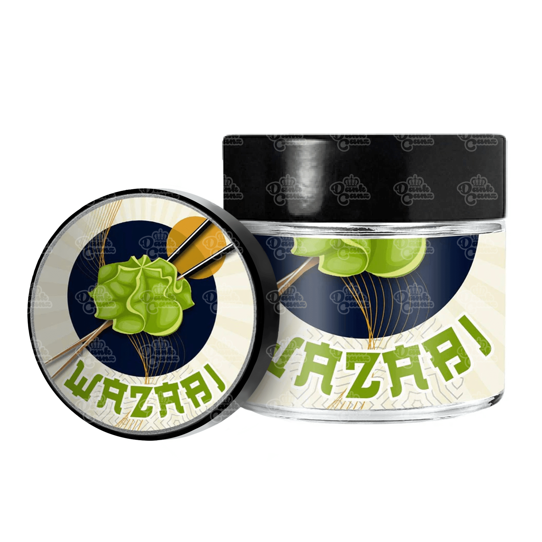 Wazabi 3.5g/60ml Glass Jars - Labelled - DC Packaging Custom Cannabis Packaging