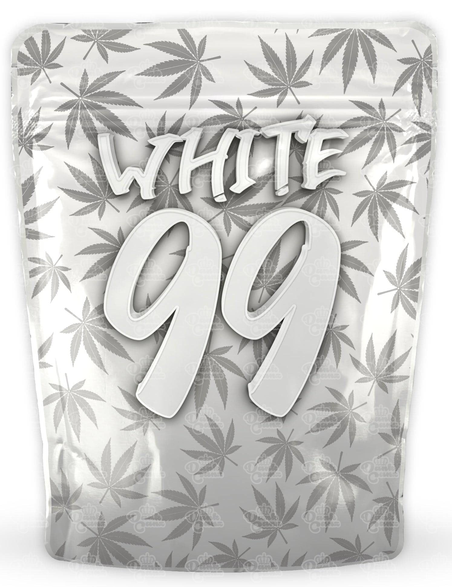 White 99 Mylar Bags - DC Packaging Custom Cannabis Packaging