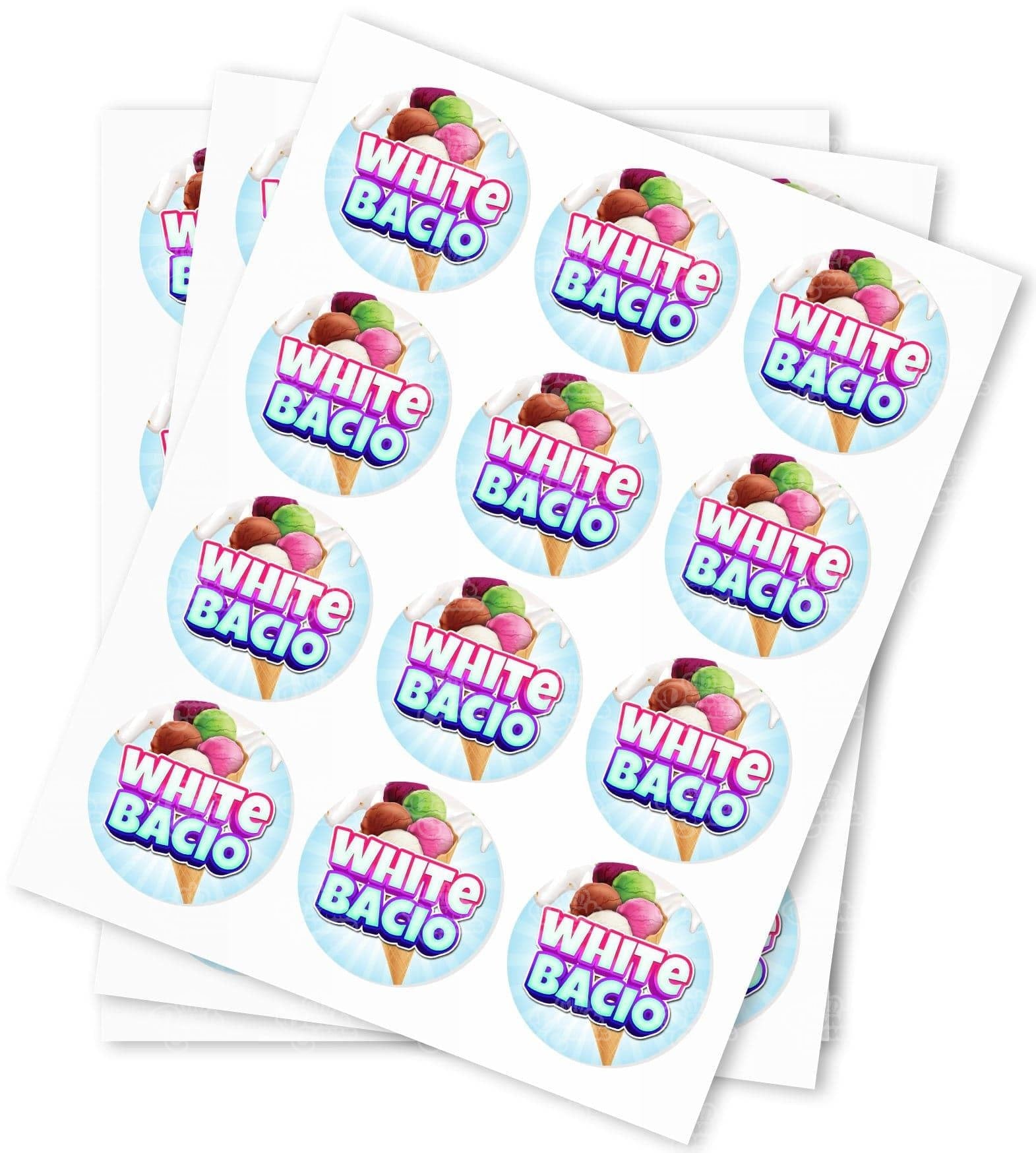 White Bacio Strain Stickers - DC Packaging Custom Cannabis Packaging