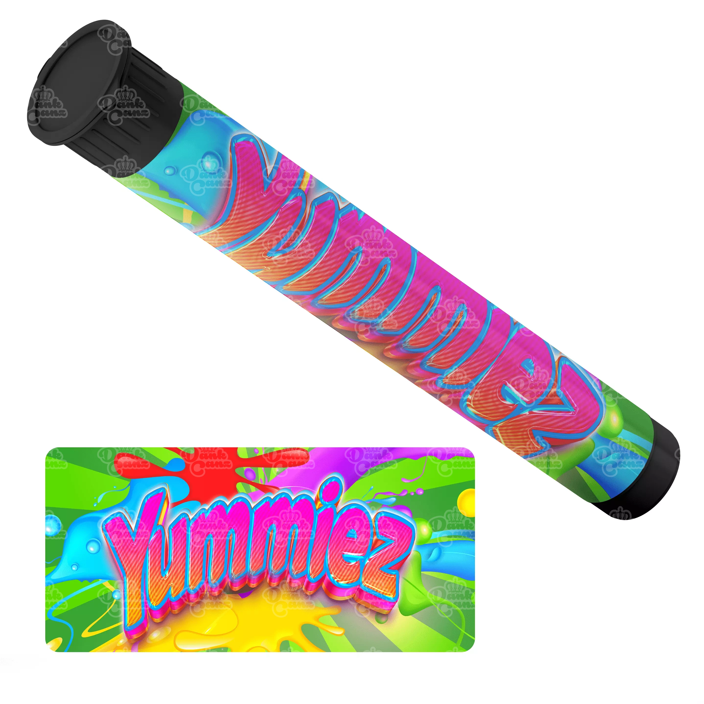 Yummiez Pre Roll Tubes - Labelled. - DC Packaging Custom Cannabis Packaging