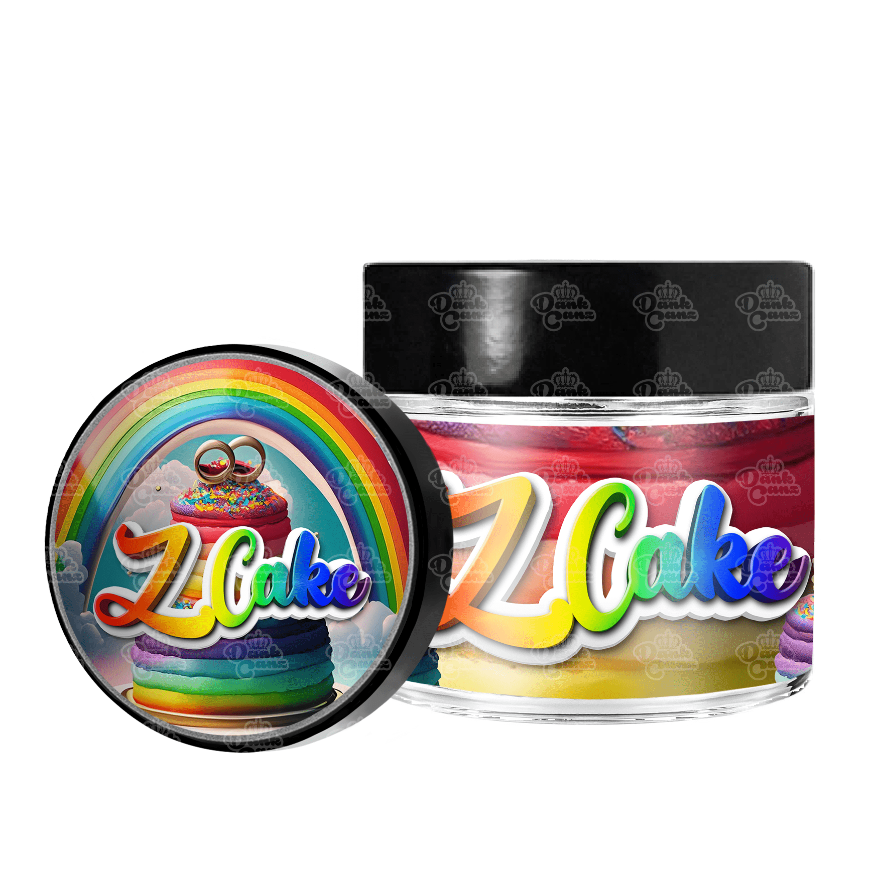 Z Cake 3.5g/60ml Glass Jars - Labelled - DC Packaging Custom Cannabis Packaging