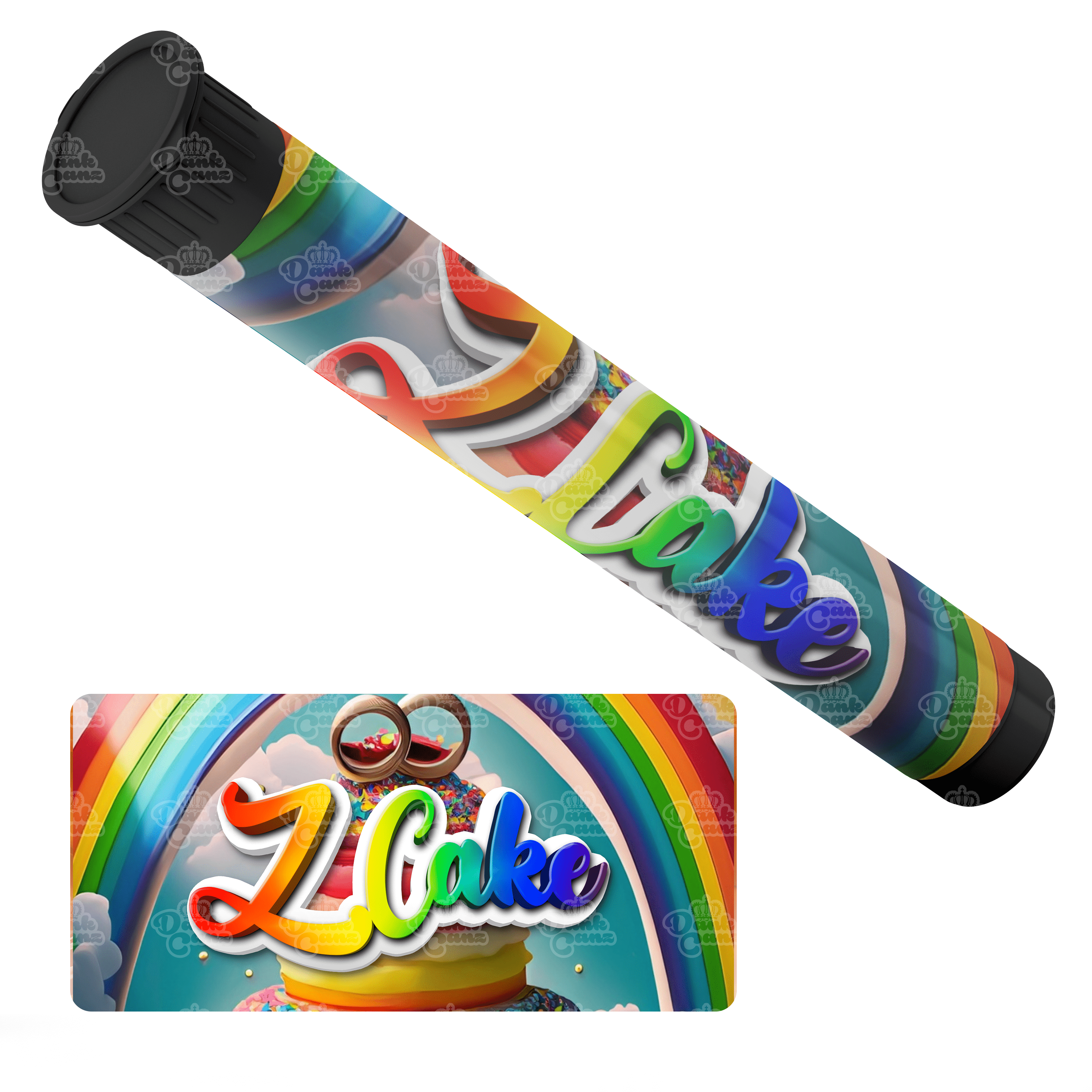 Z Cake Pre Roll Tubes - Labelled - DC Packaging Custom Cannabis Packaging