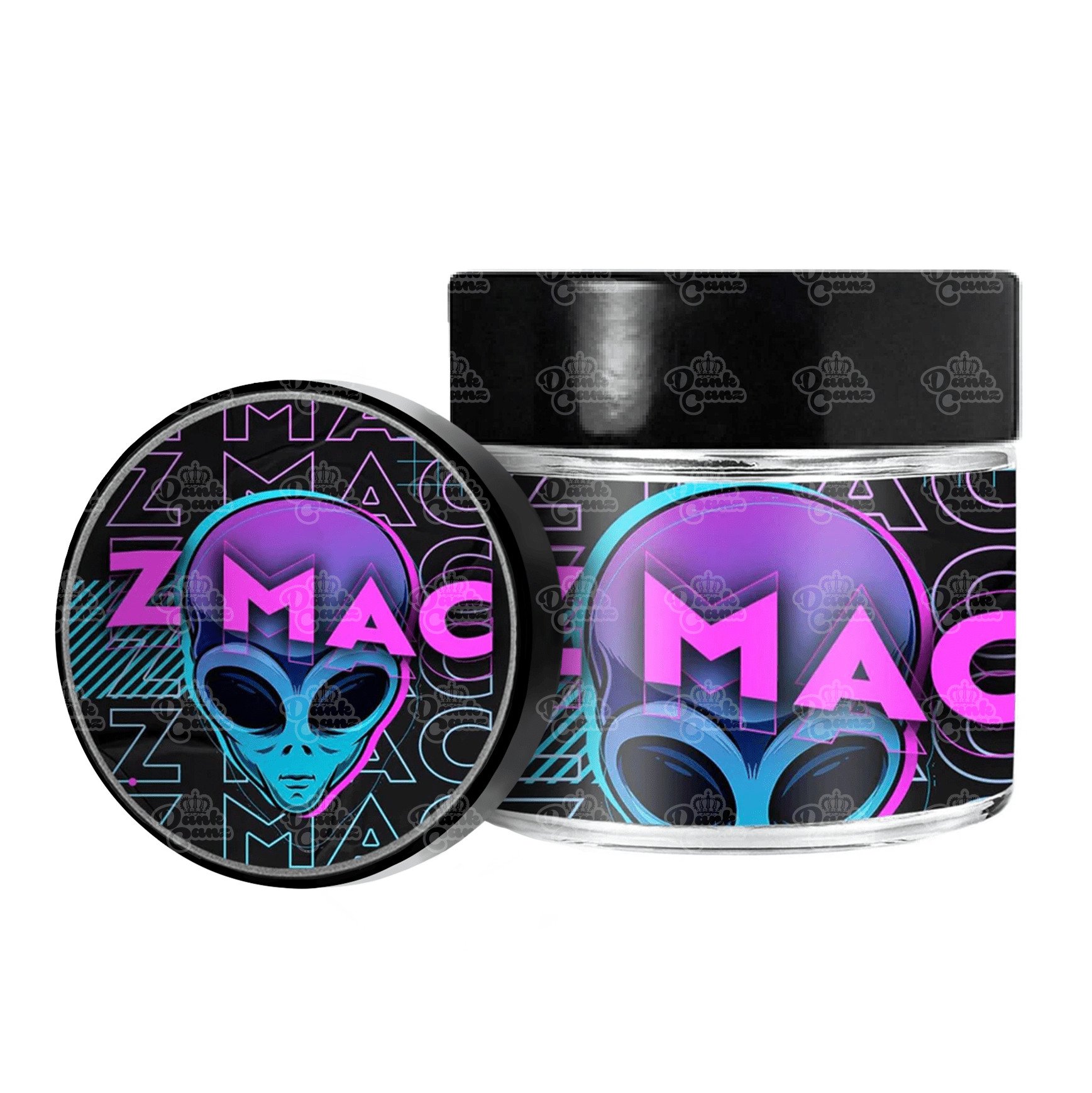 Z Mac 3.5g/60ml Glass Jars - Labelled - DC Packaging Custom Cannabis Packaging