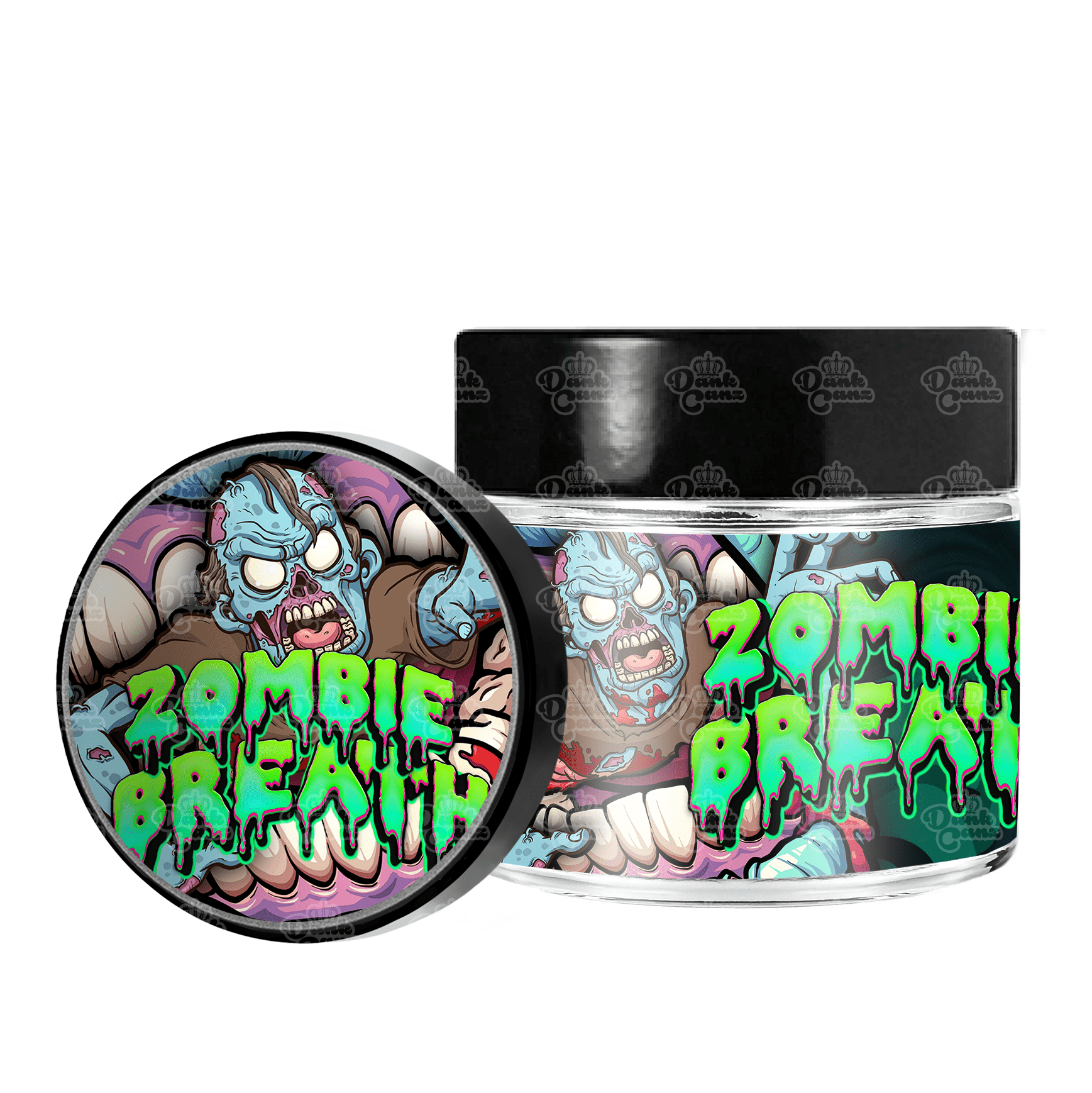 Zombie Breath 3.5g/60ml Glass Jars - Labelled - DC Packaging Custom Cannabis Packaging