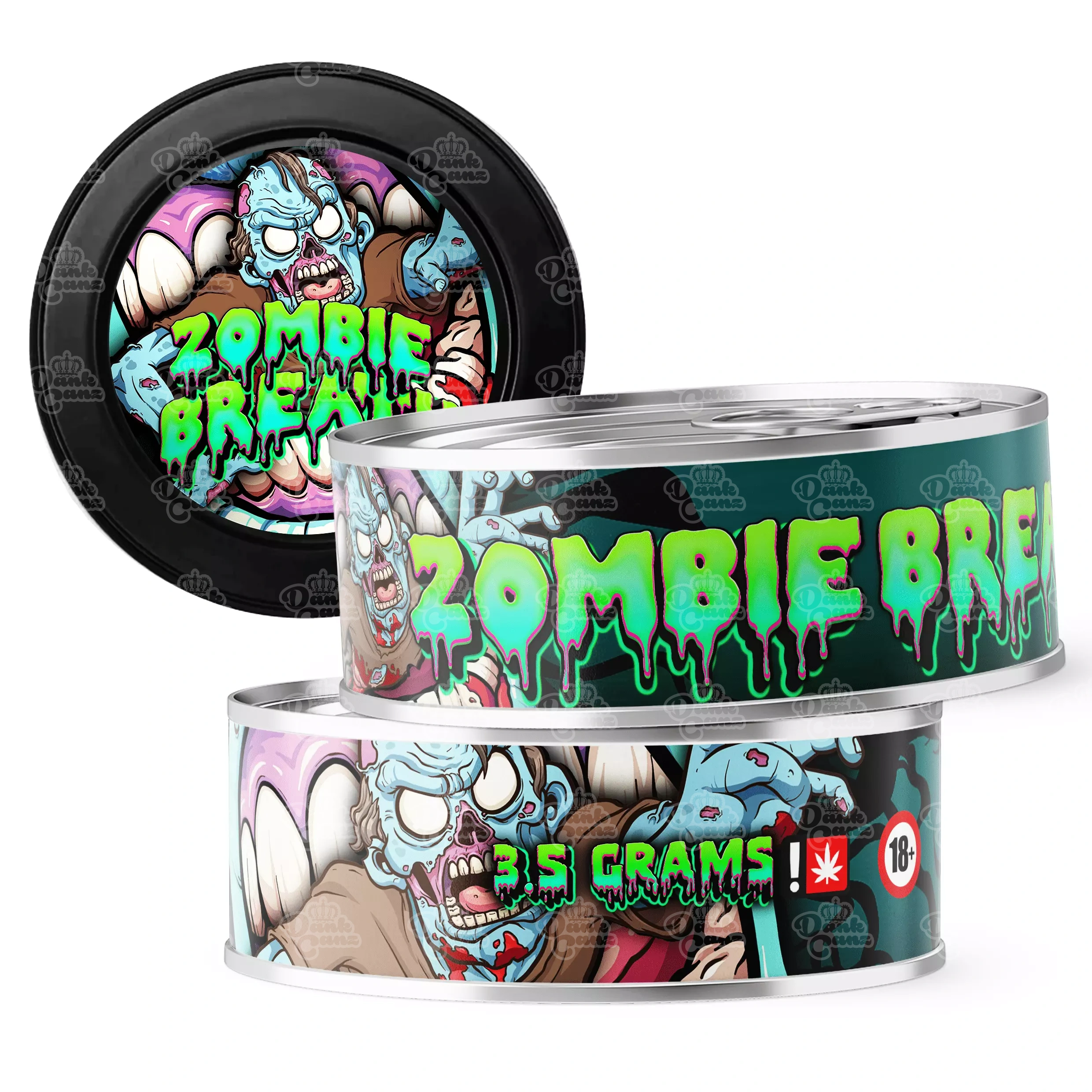 Zombie Breath 3.5g Self Seal Tins - DC Packaging Custom Cannabis Packaging