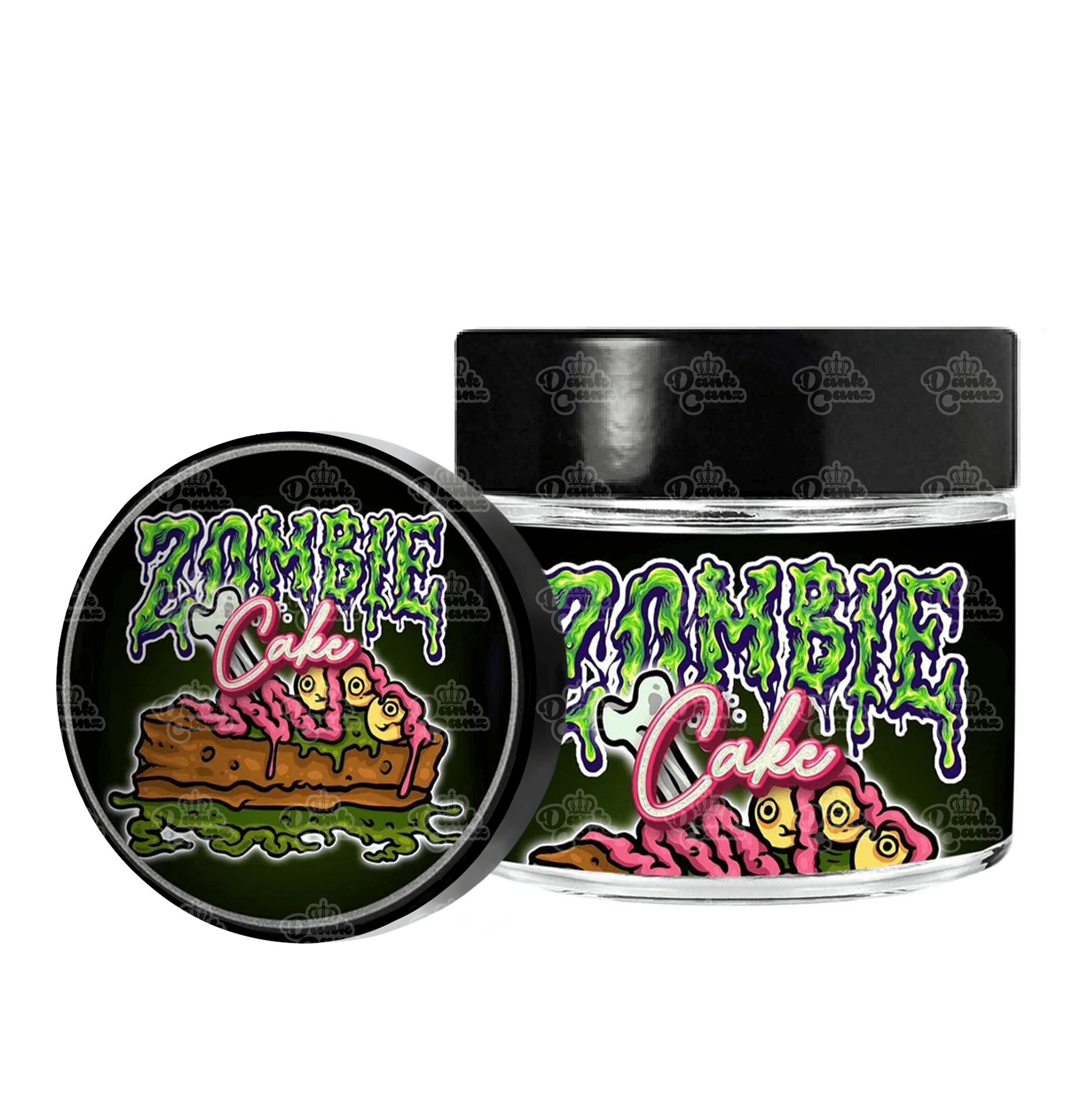 Zombie Cake 3.5g/60ml Glass Jars - Labelled - DC Packaging Custom Cannabis Packaging