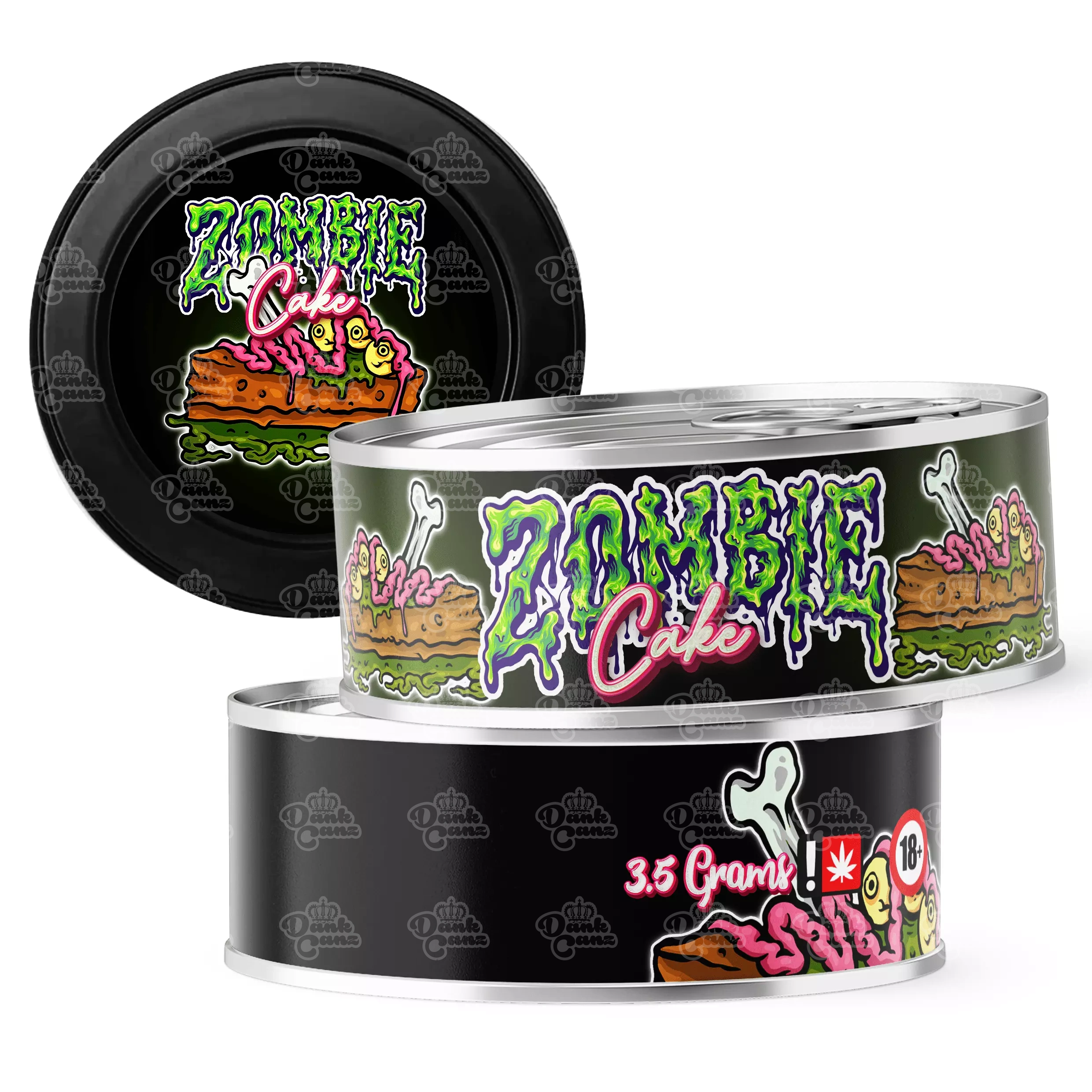 Zombie Cake 3.5g Self Seal Tins - DC Packaging Custom Cannabis Packaging