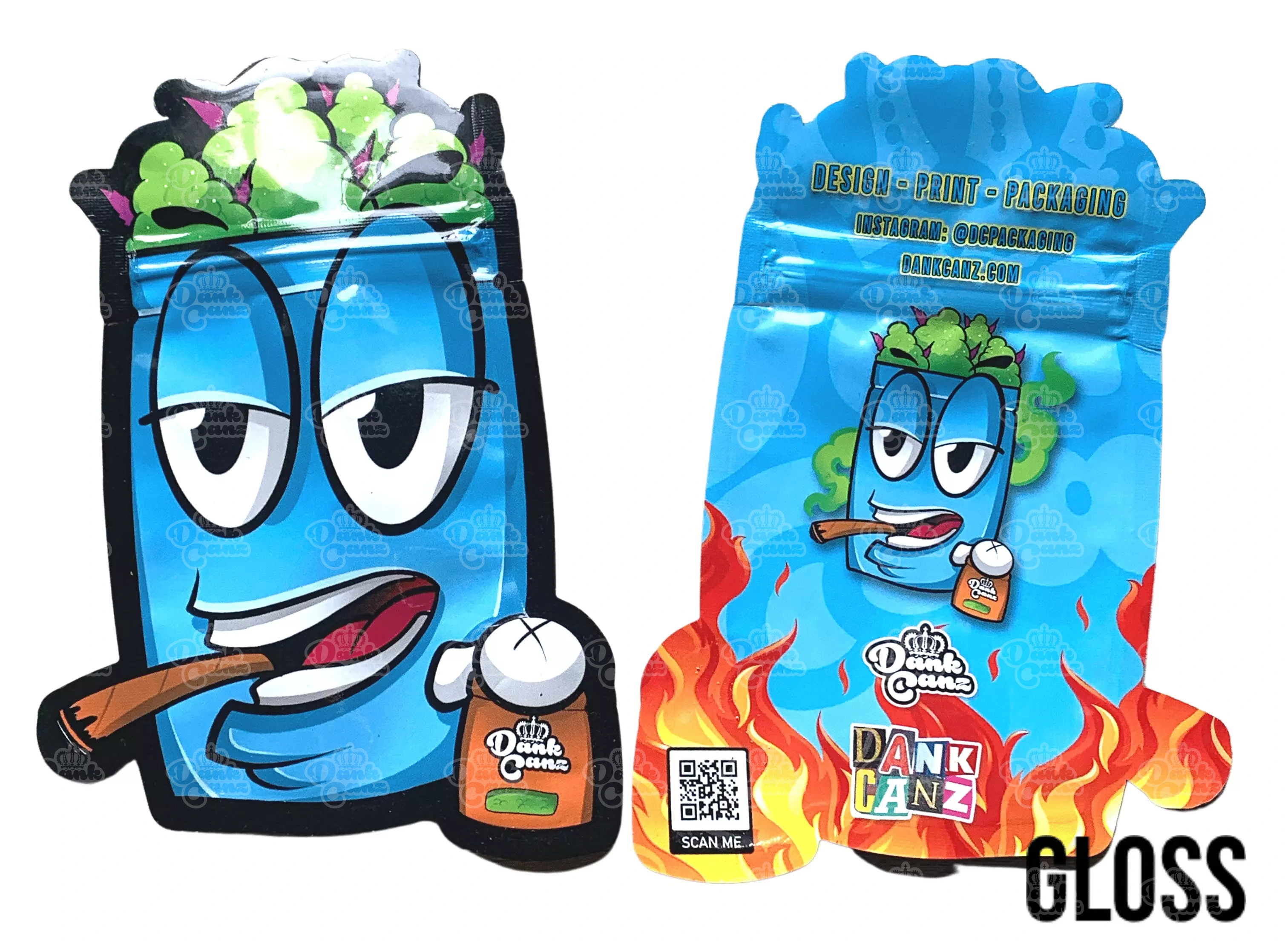 Die Cut Direct Printed Mylar Bags - DC Packaging Custom Cannabis Packaging