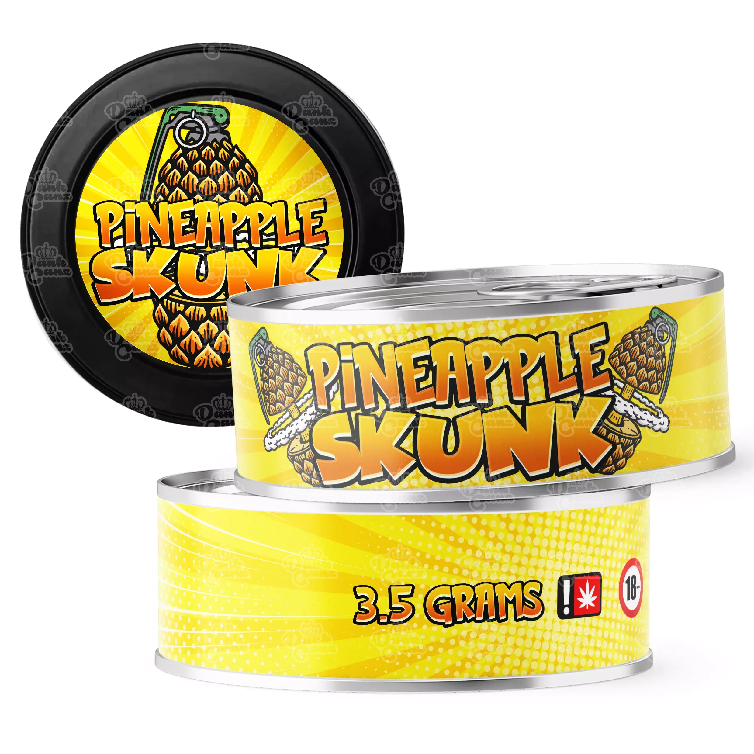Pineapple Skunk 3.5g Self Seal Tins - DC Packaging Custom Cannabis Packaging