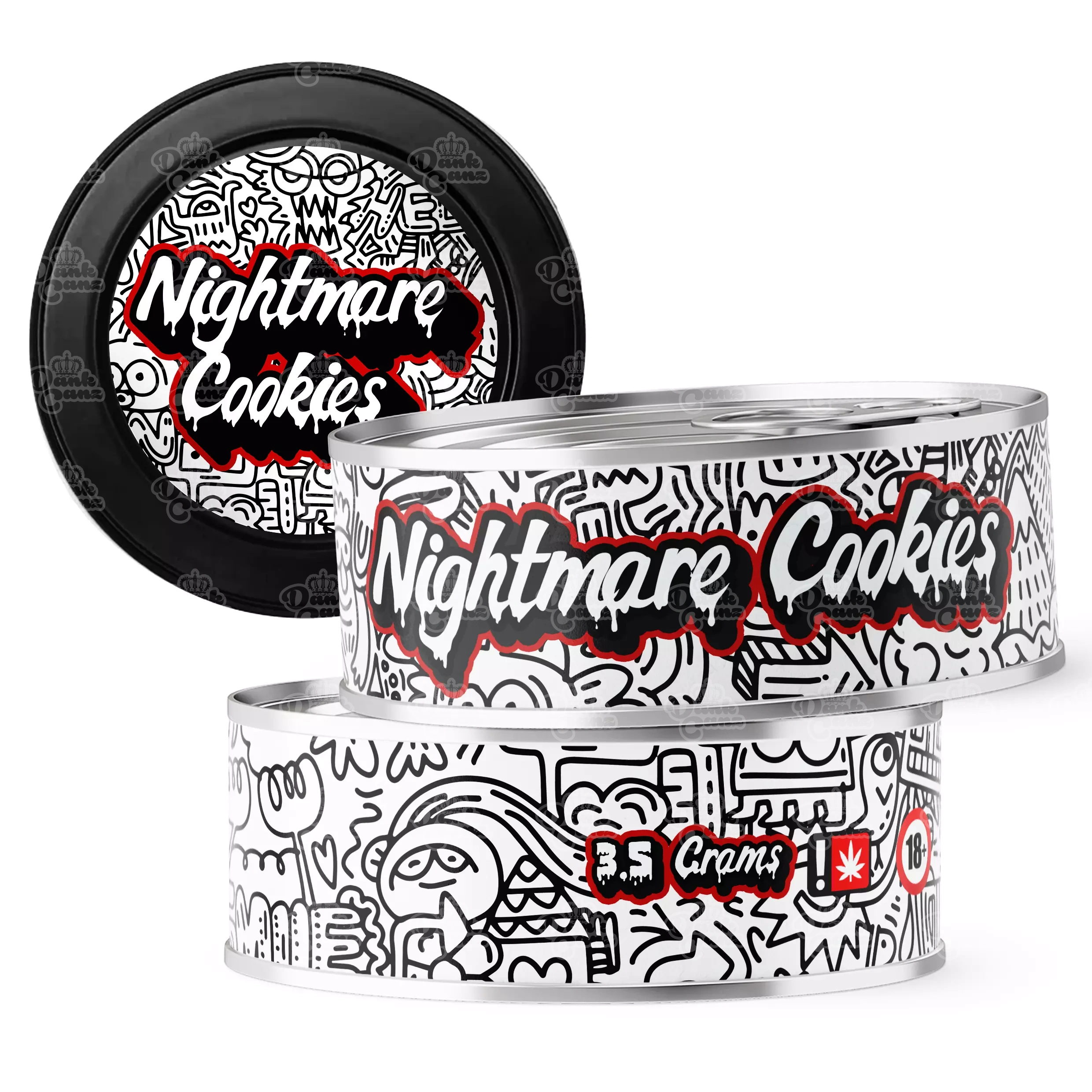 Nightmare Cookies 3.5g Self Seal Tins - DC Packaging Custom Cannabis Packaging