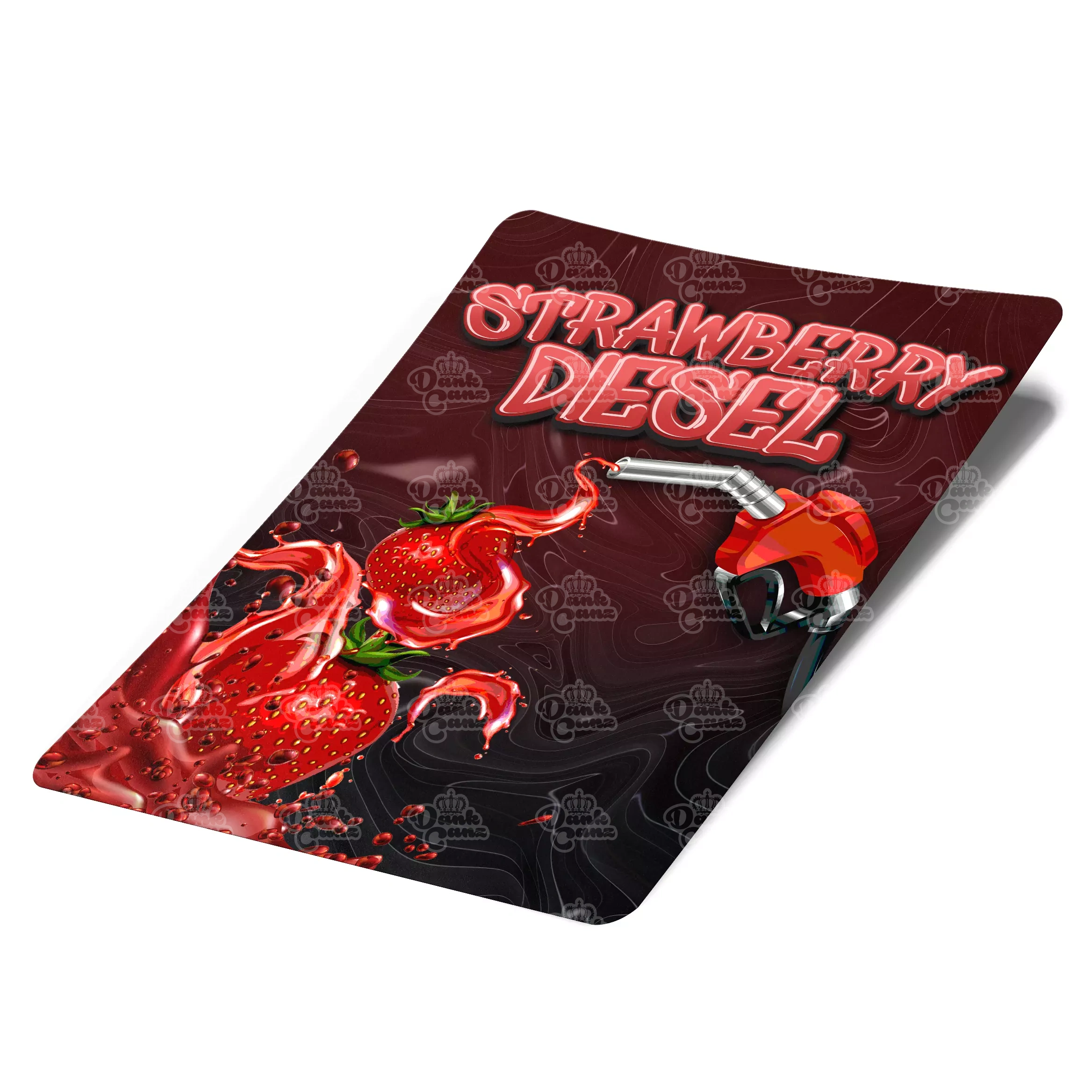Strawberry Diesel Mylar Bag Labels - Labels only - DC Packaging Custom Cannabis Packaging