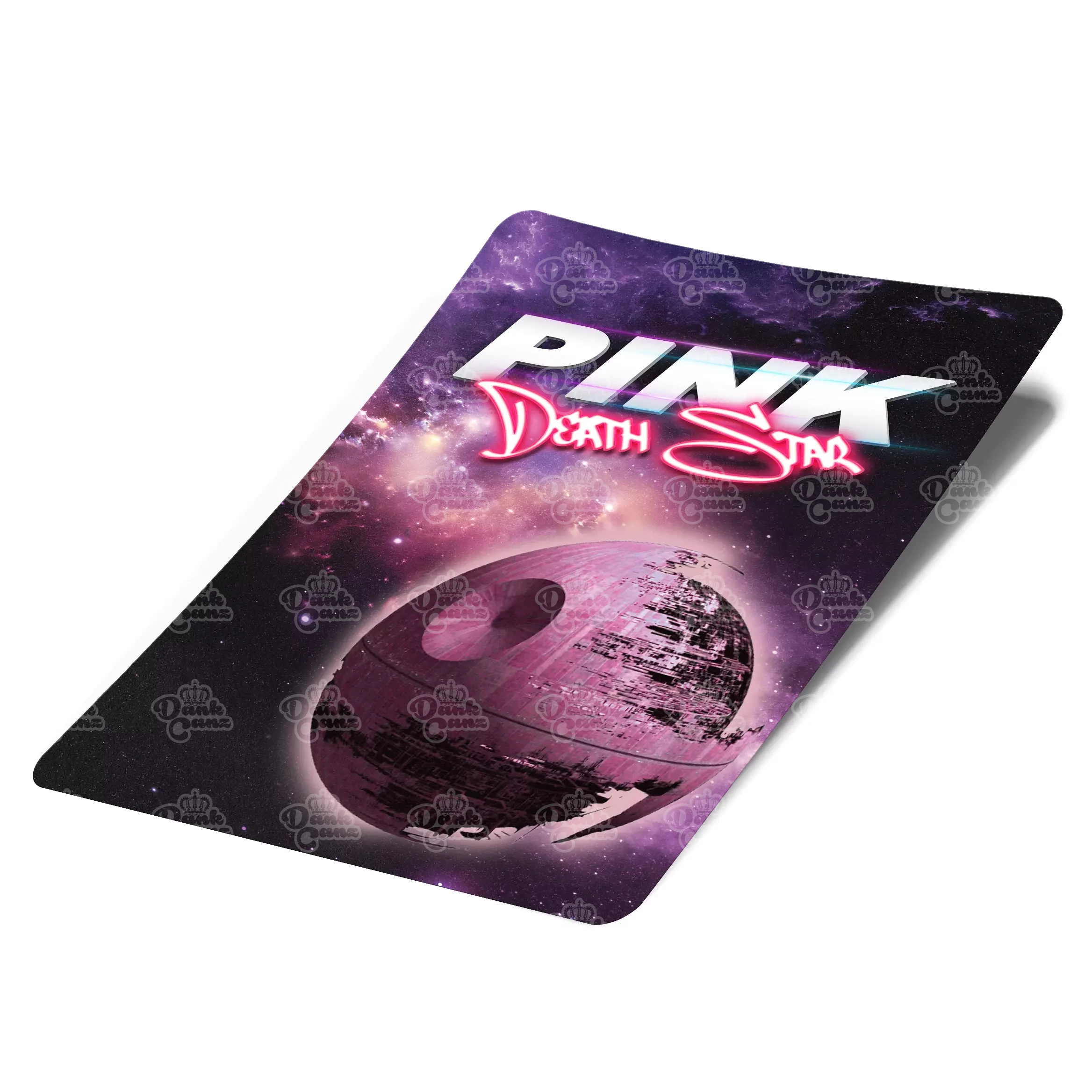 Pink Death Star Mylar Bag Labels - Labels only - DC Packaging Custom Cannabis Packaging