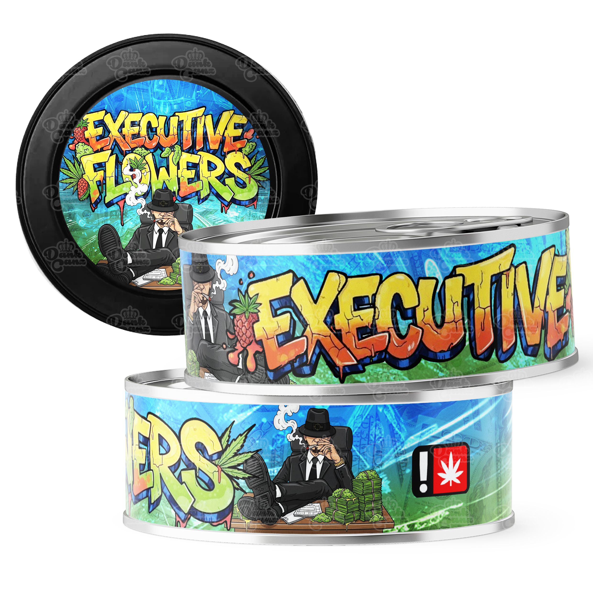 Executive Flowers 3.5g Self Seal Tins - DC Packaging Custom Cannabis Packaging