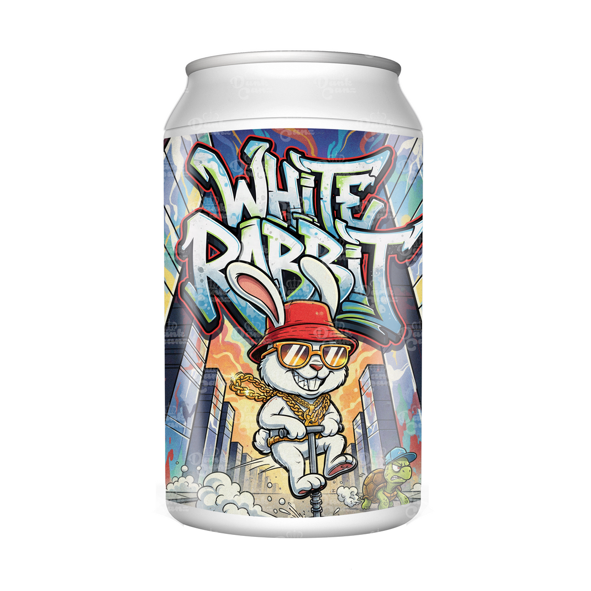 White Rabbit 3.5g Cali Style Plastic Soda Cans | Cali Packaging