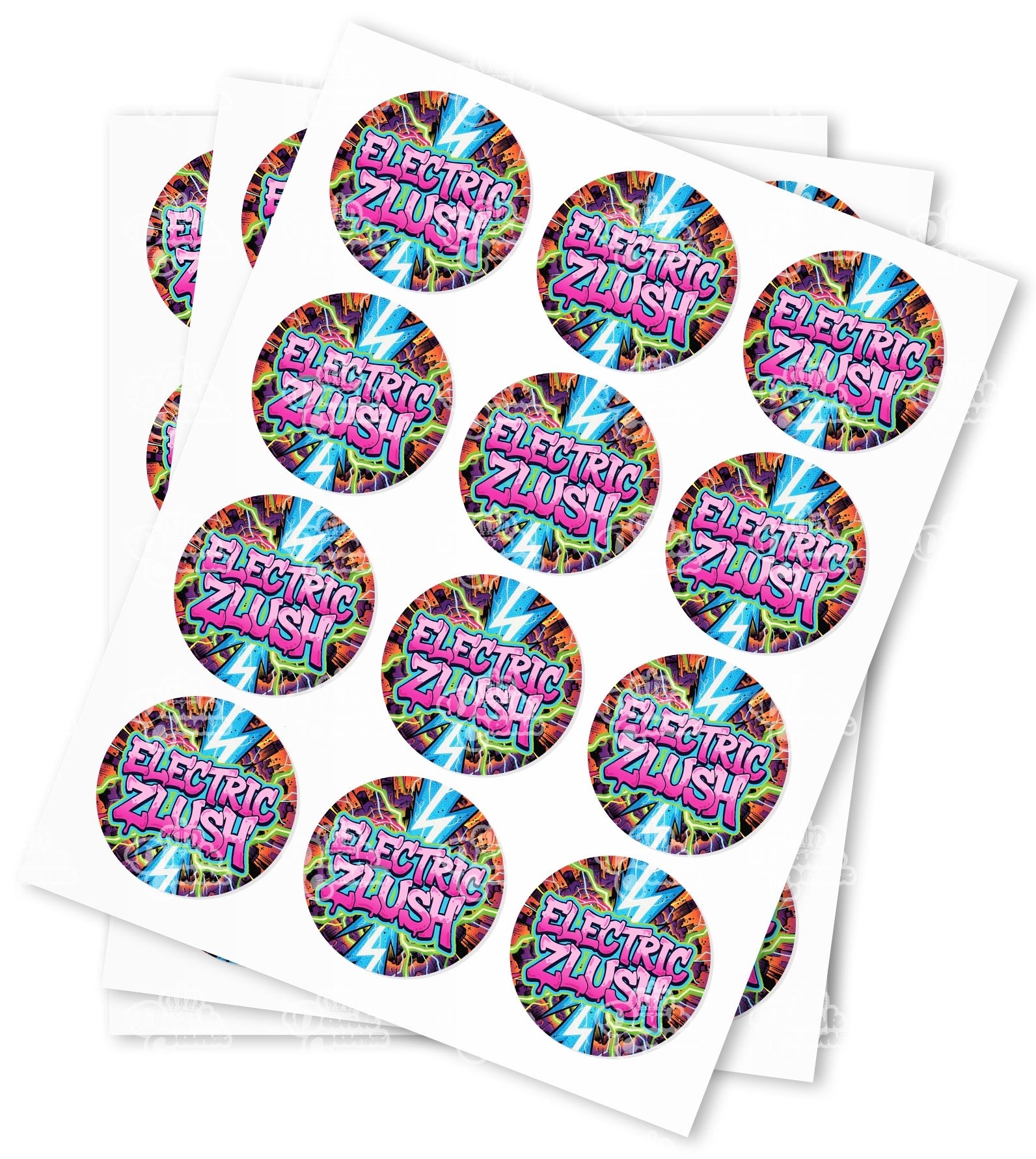 Electric Zlush Strain Stickers - DC Packaging Custom Cannabis Packaging