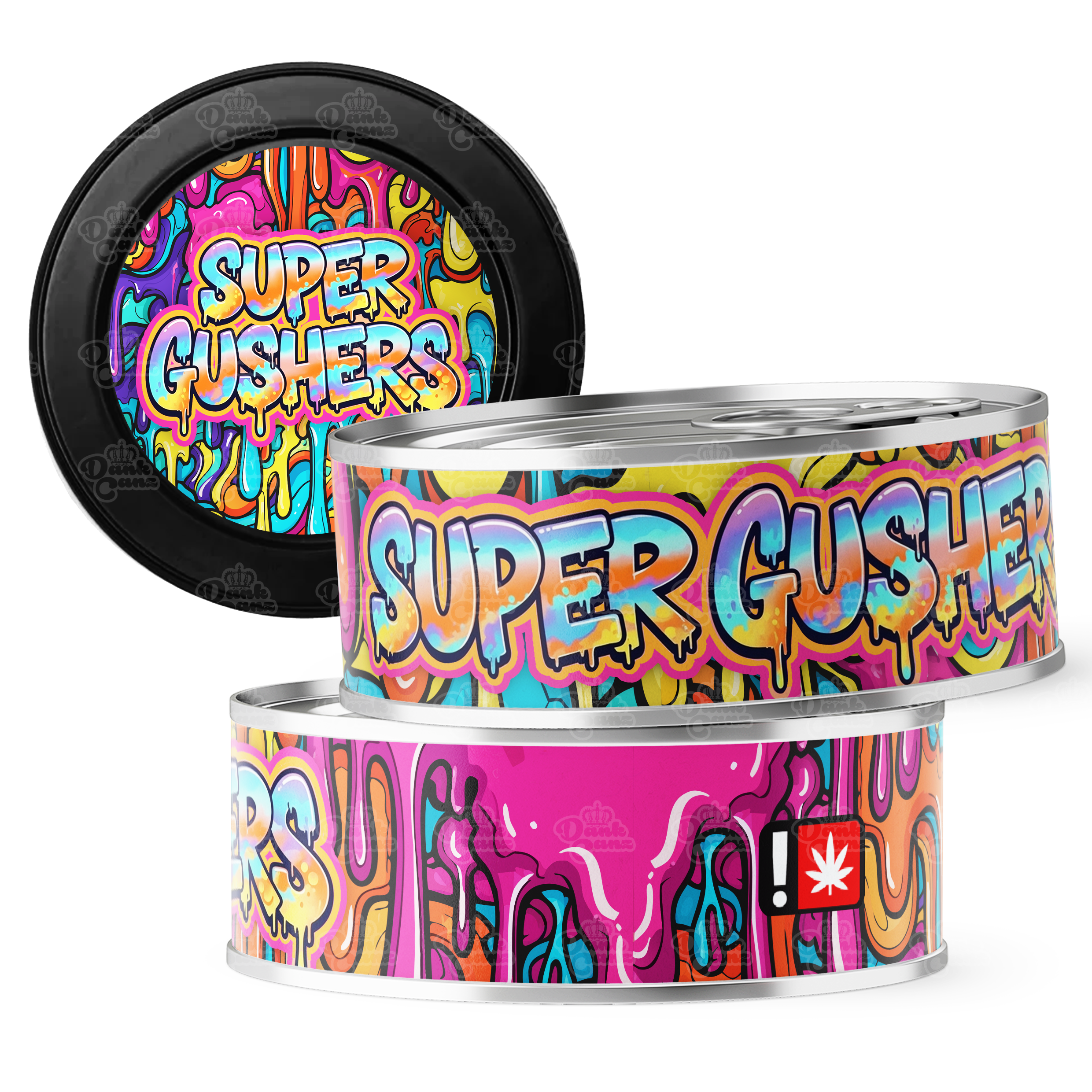 Super Gushers 3.5g Self Seal Tins - DC Packaging Custom Cannabis Packaging