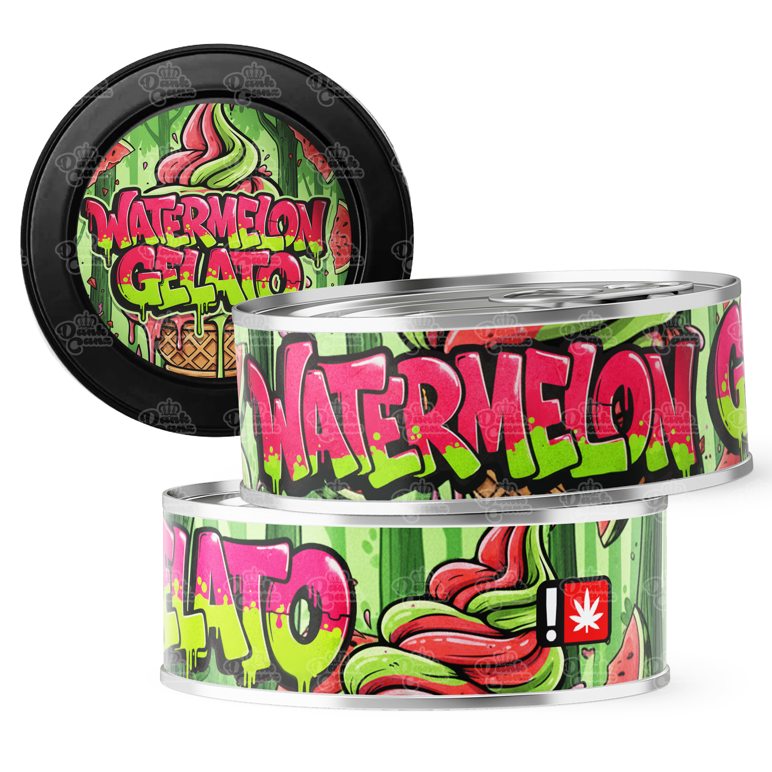 Watermelon Gelato 3.5g Self Seal Tins - DC Packaging Custom Cannabis Packaging
