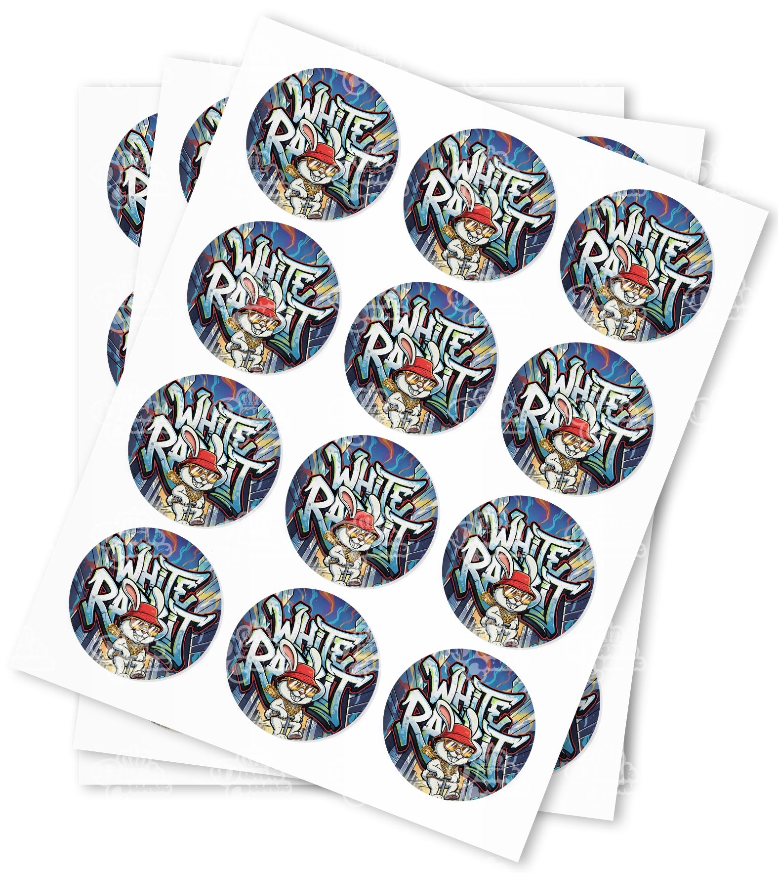 White Rabbit Strain Stickers - DC Packaging Custom Cannabis Packaging
