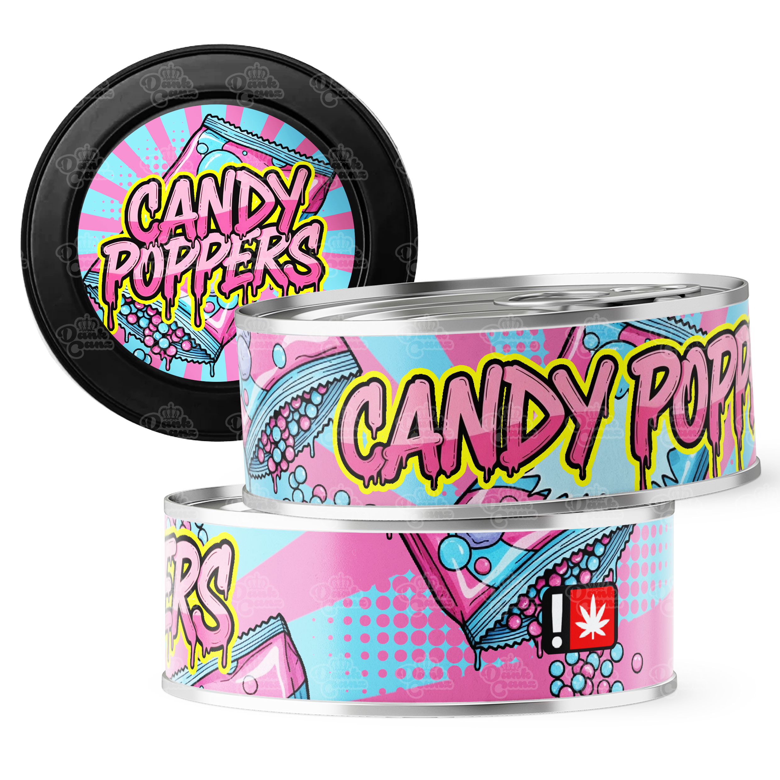 Candy Poppers 3.5g Self Seal Tins - DC Packaging Custom Cannabis Packaging