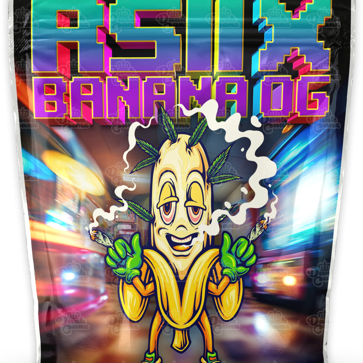 RS11 x Banana OG Mylar Bags | cali packz | Empty Packaging Size