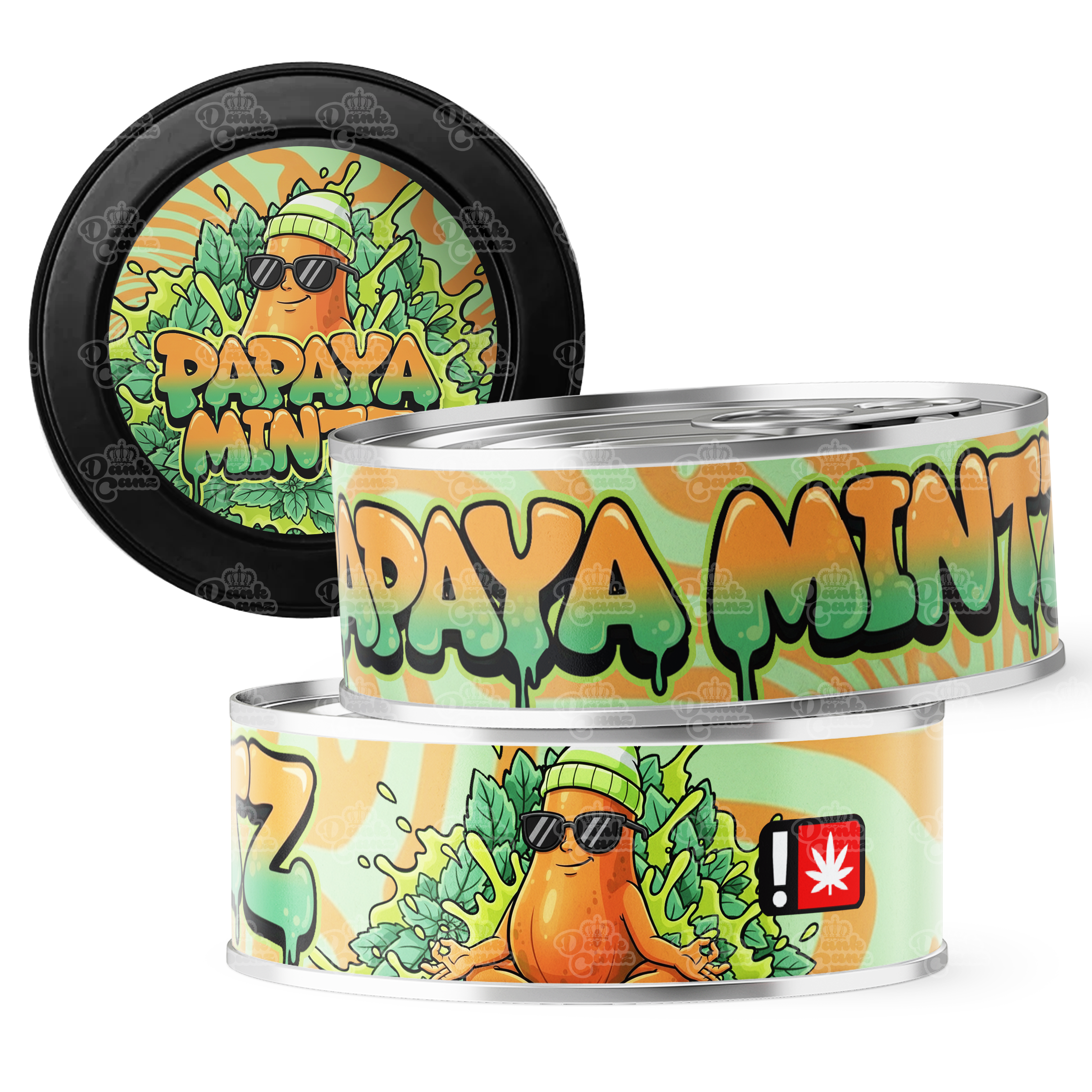 Papaya Mintz 3.5g Self Seal Tins - DC Packaging Custom Cannabis Packaging