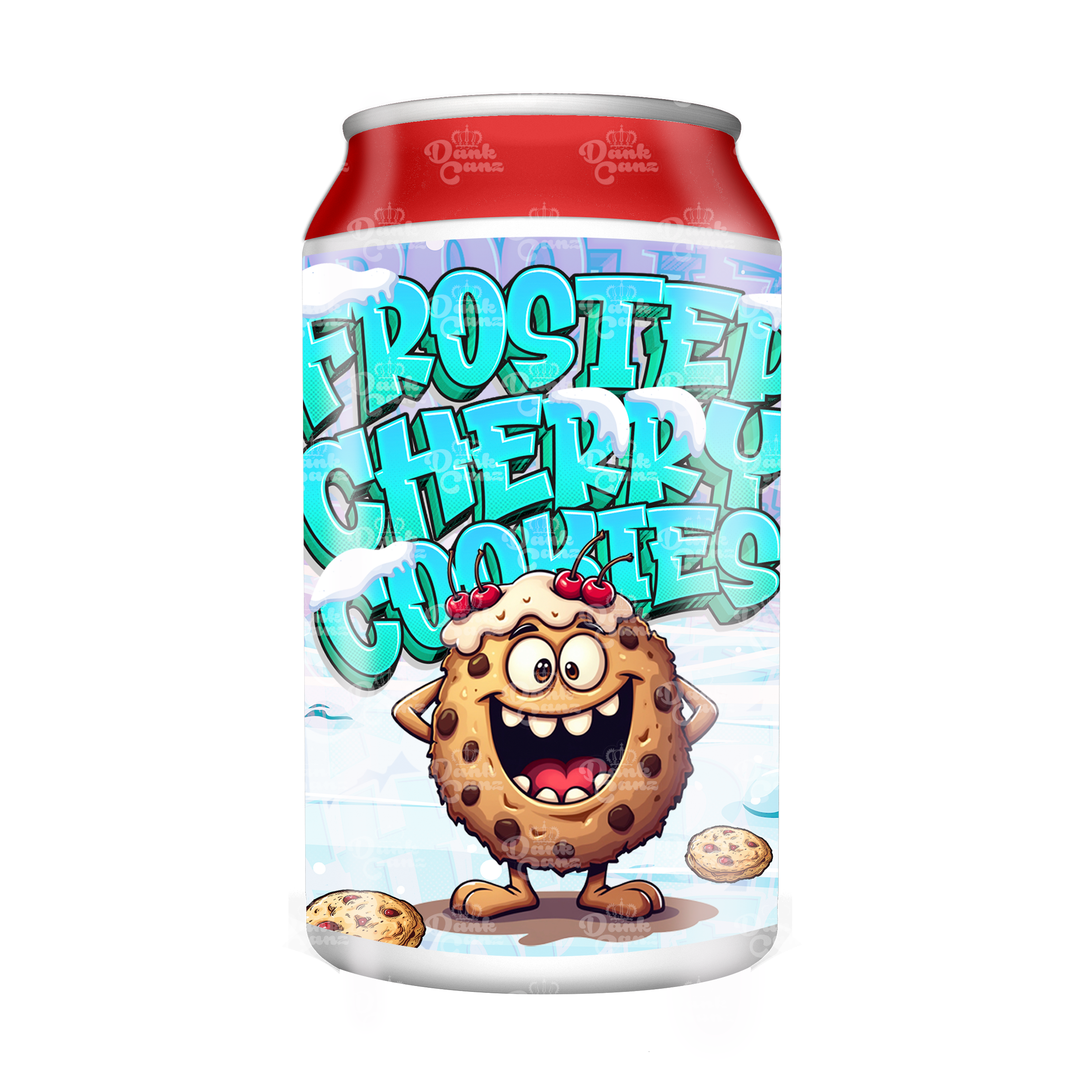 Frosted Cherry Cookies 3.5g Plastic Soda Cans - DC Packaging Custom Cannabis Packaging