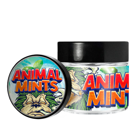 Animal Mints 3.5g/60ml Glass Jars - Pre Labelled