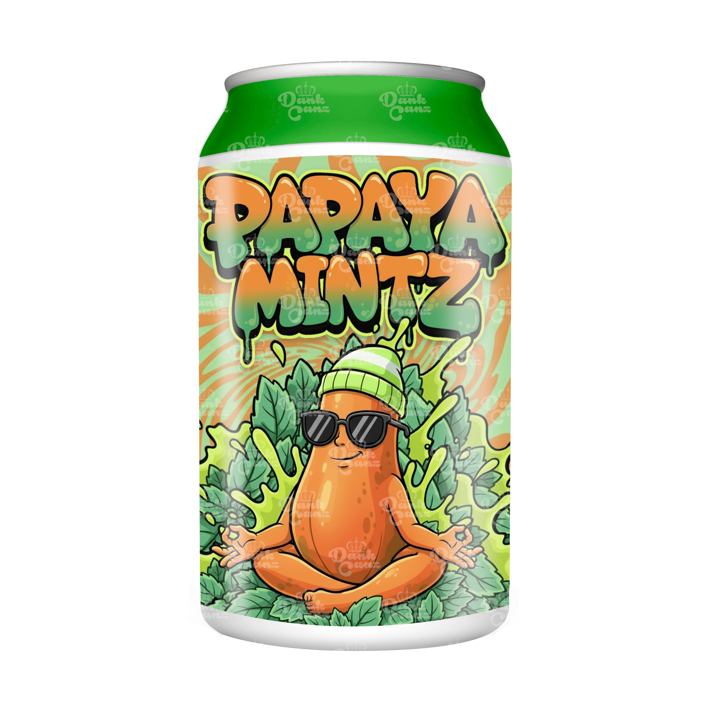 Papaya Mintz 3.5g Plastic Soda Cans - DC Packaging Custom Cannabis Packaging