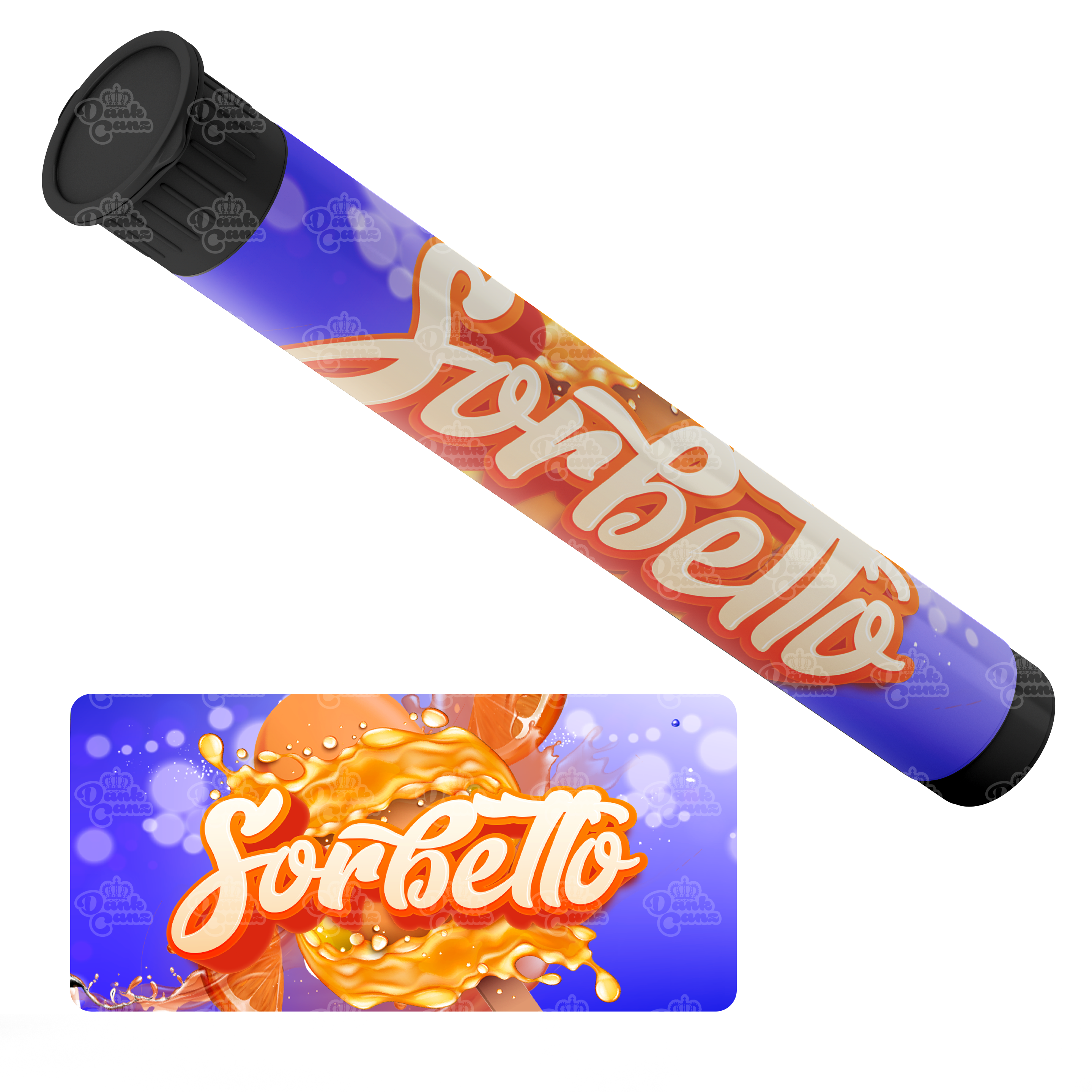 Sorbetto Pre Roll Tubes - Labelled - DC Packaging Custom Cannabis Packaging