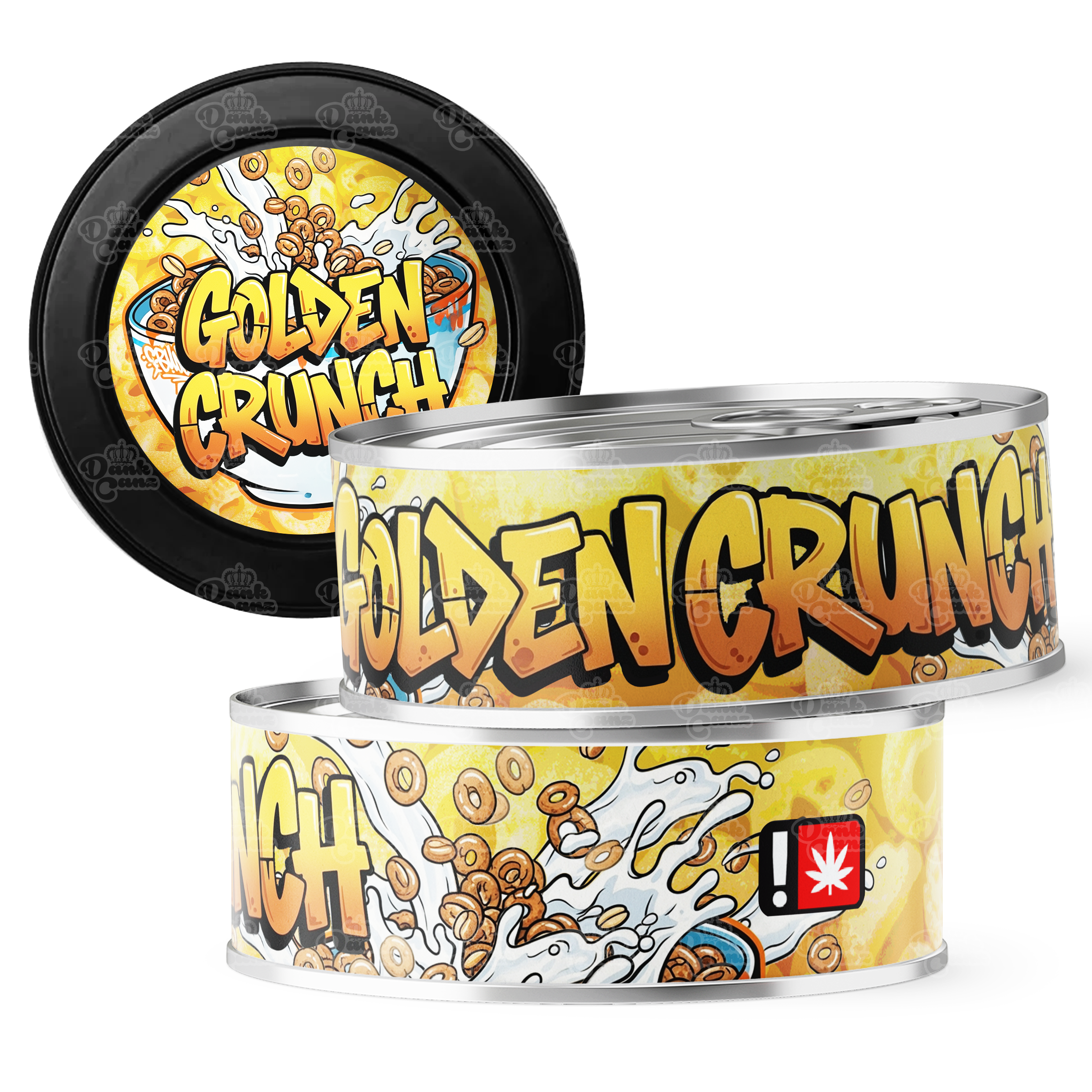 Golden Crunch 3.5g Self Seal Tins - DC Packaging Custom Cannabis Packaging
