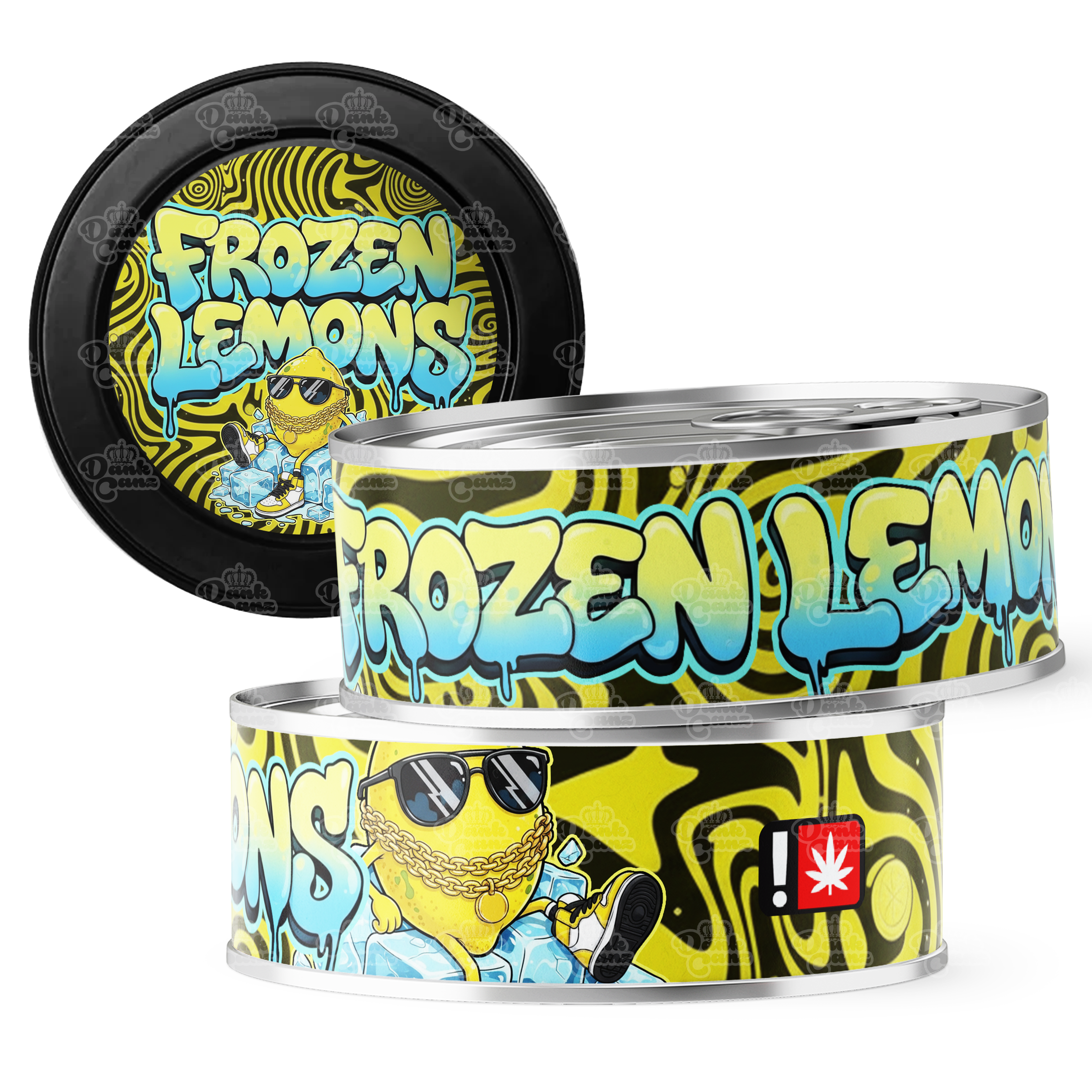 Frozen Lemons 3.5g Self Seal Tins - DC Packaging Custom Cannabis Packaging