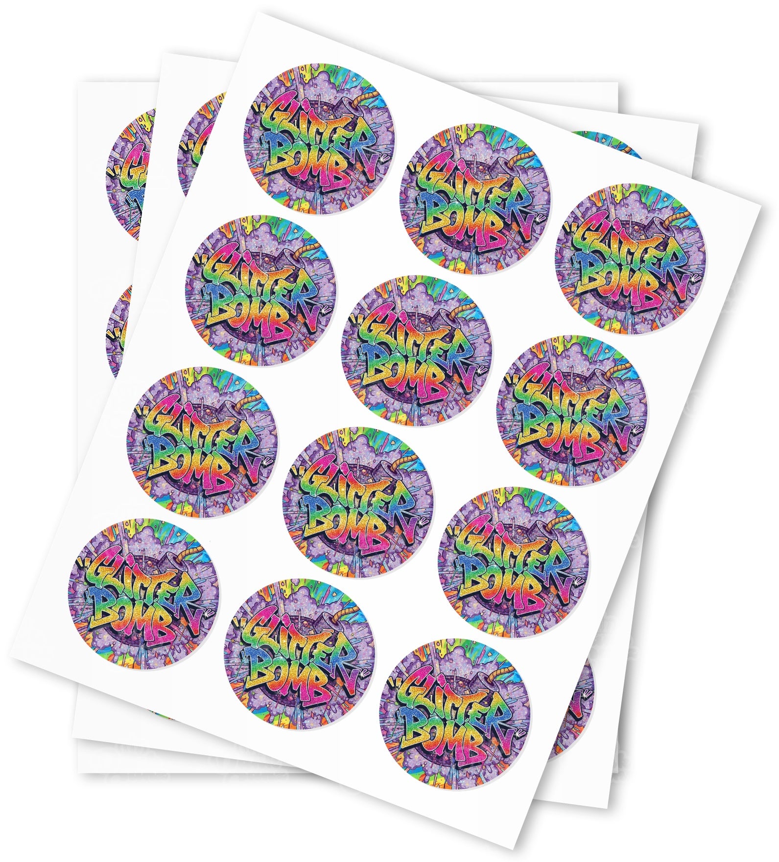 Glitter Bomb Strain Stickers - DC Packaging Custom Cannabis Packaging