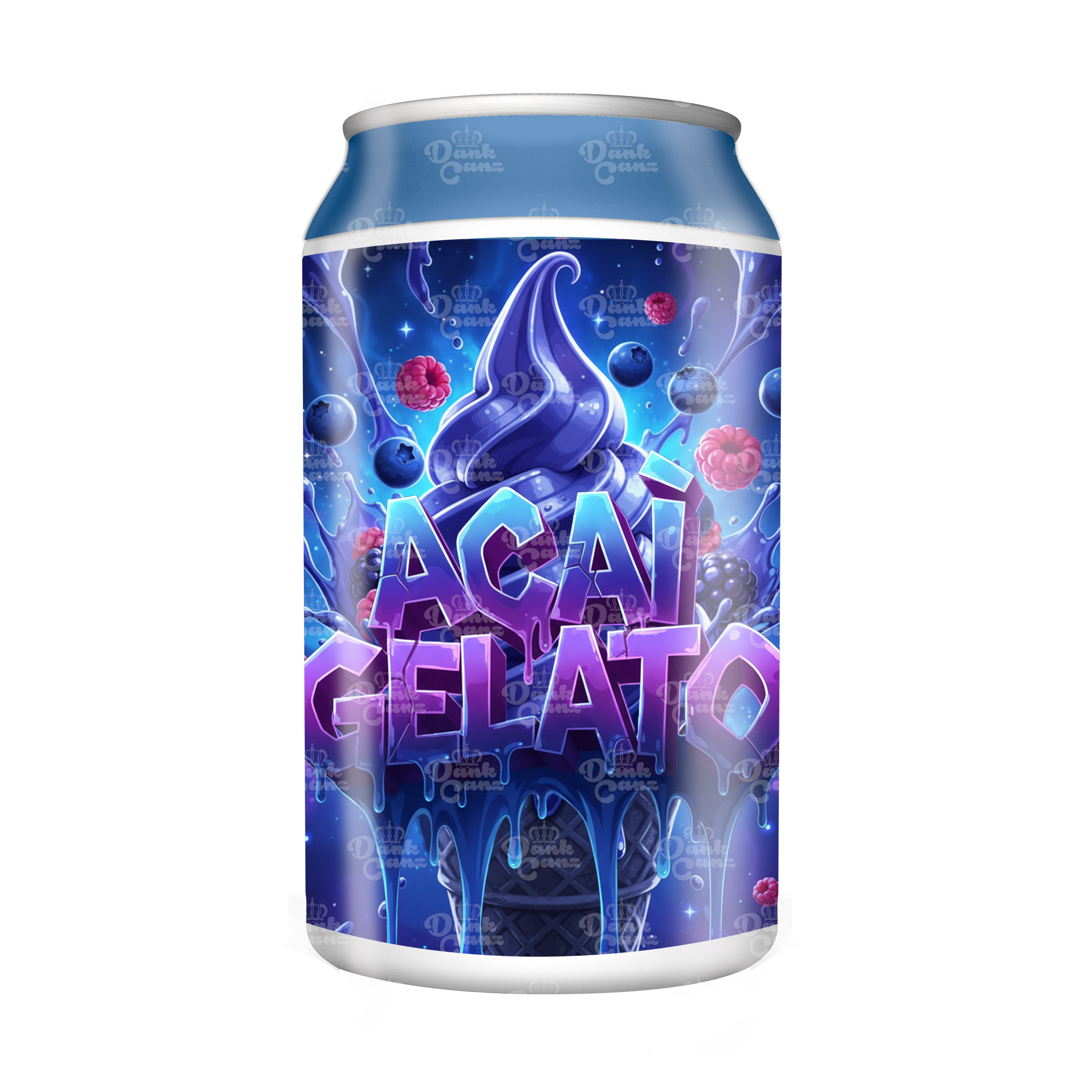 Acai Gelato 3.5g Plastic Soda Cans - DC Packaging Custom Cannabis Packaging