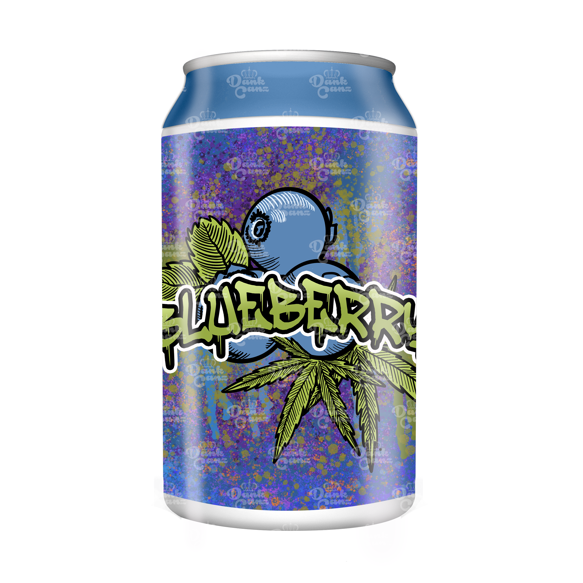Blueberry 3.5g Plastic Soda Cans - DC Packaging Custom Cannabis Packaging