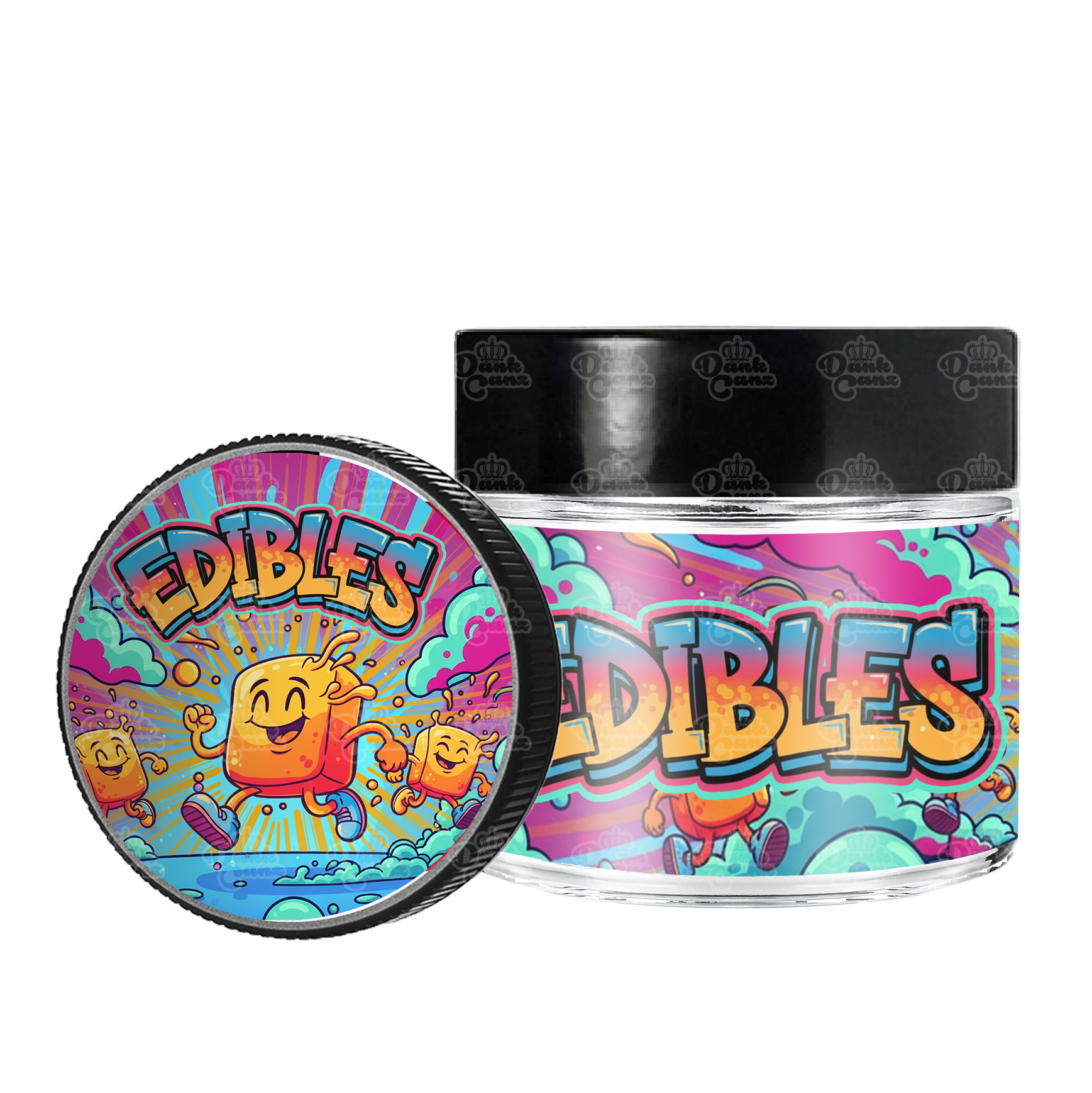 Edibles 3.5g/60ml Glass Jars - Labelled - DC Packaging Custom Cannabis Packaging