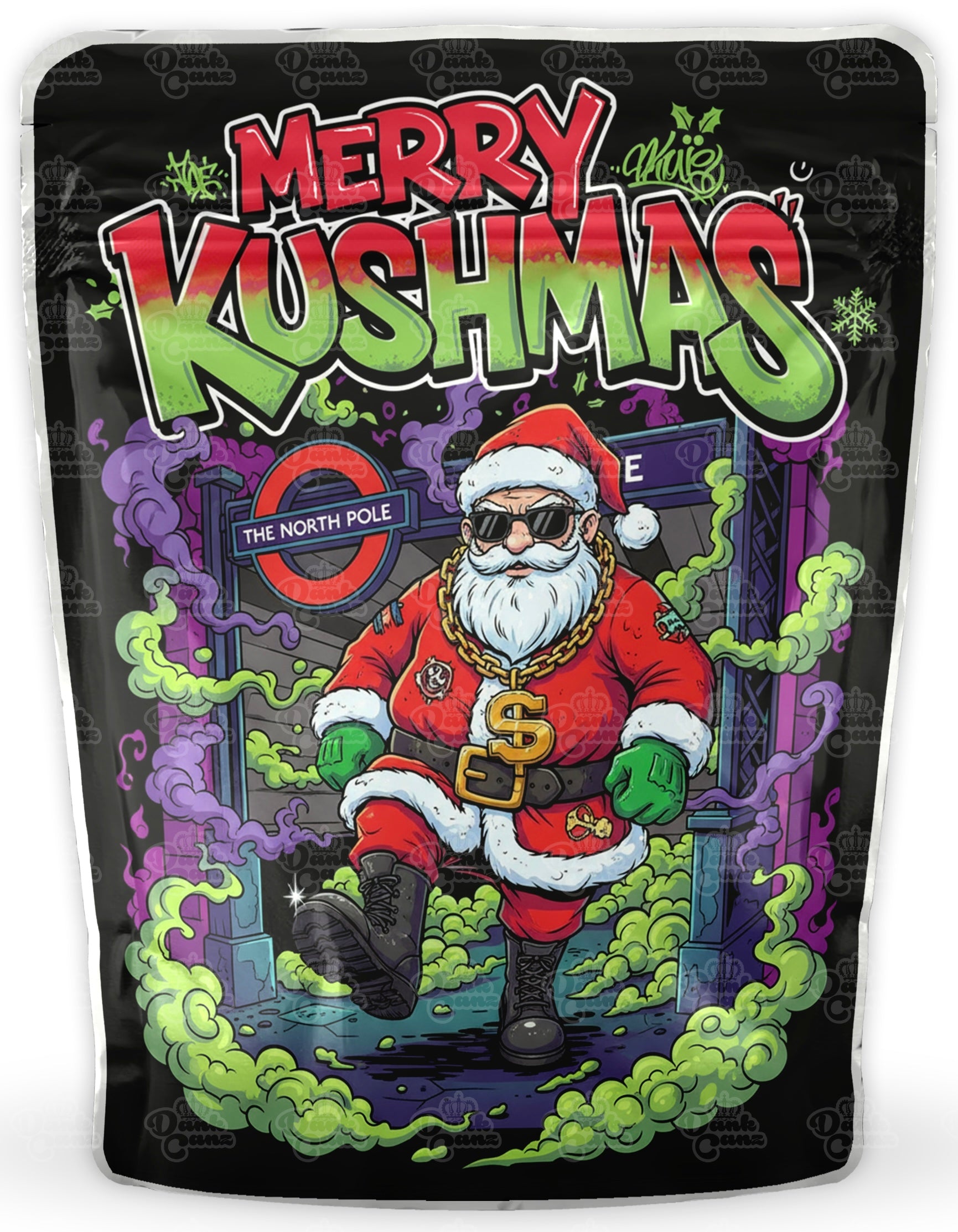 Christmas Mylar Bags - DC Packaging Custom Cannabis Packaging