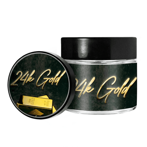 Glasgefäße aus 24-karätigem Gold, 3,5 g/60 ml – vorbeschriftet 