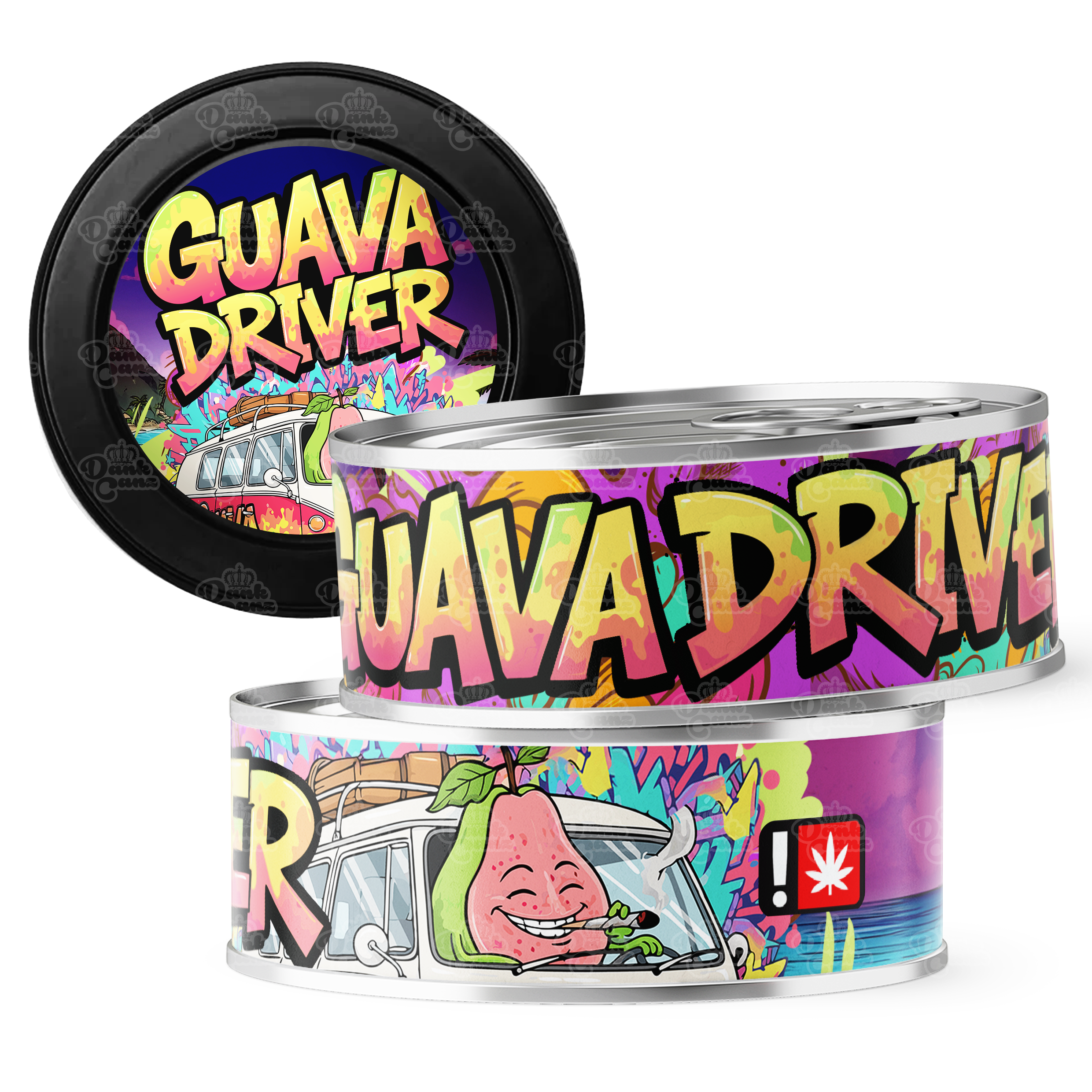 Guava Driver 3.5g Self Seal Tins - DC Packaging Custom Cannabis Packaging