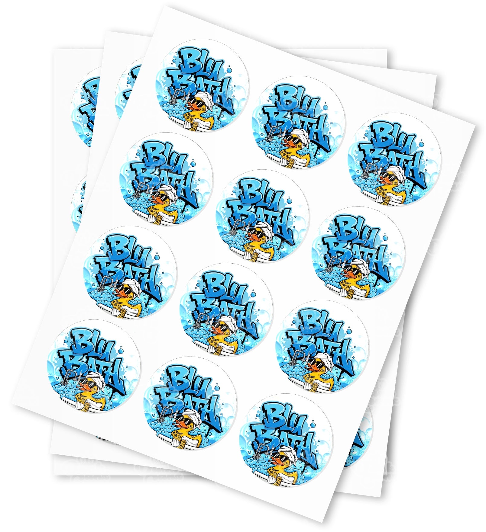 Blu Bath Strain Stickers - DC Packaging Custom Cannabis Packaging