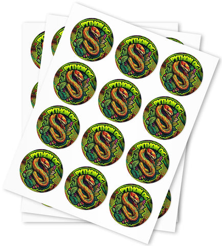 Python OG Strain Stickers - DC Packaging Custom Cannabis Packaging