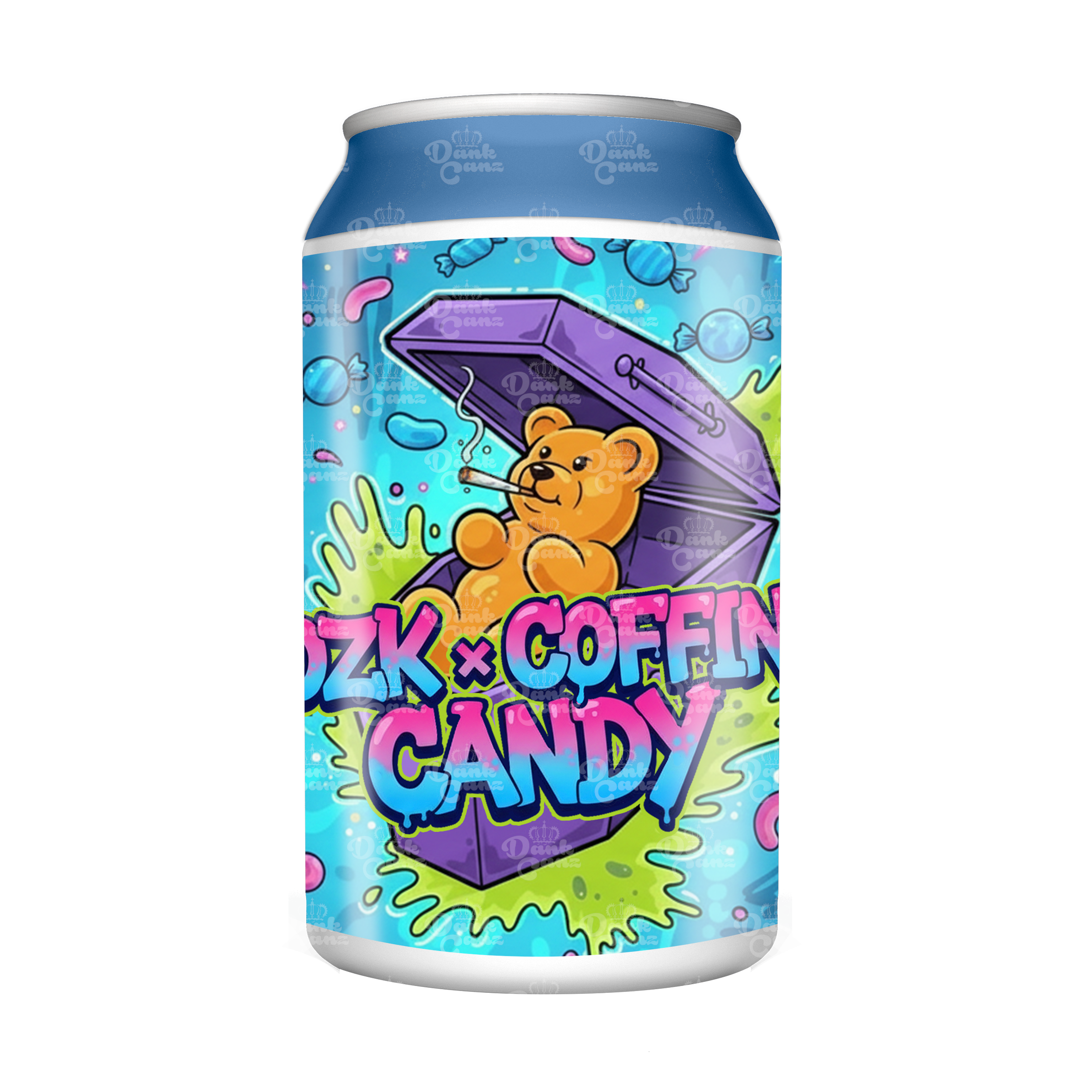 OZK x Coffin Candy 3.5g Plastic Soda Cans - DC Packaging Custom Cannabis Packaging
