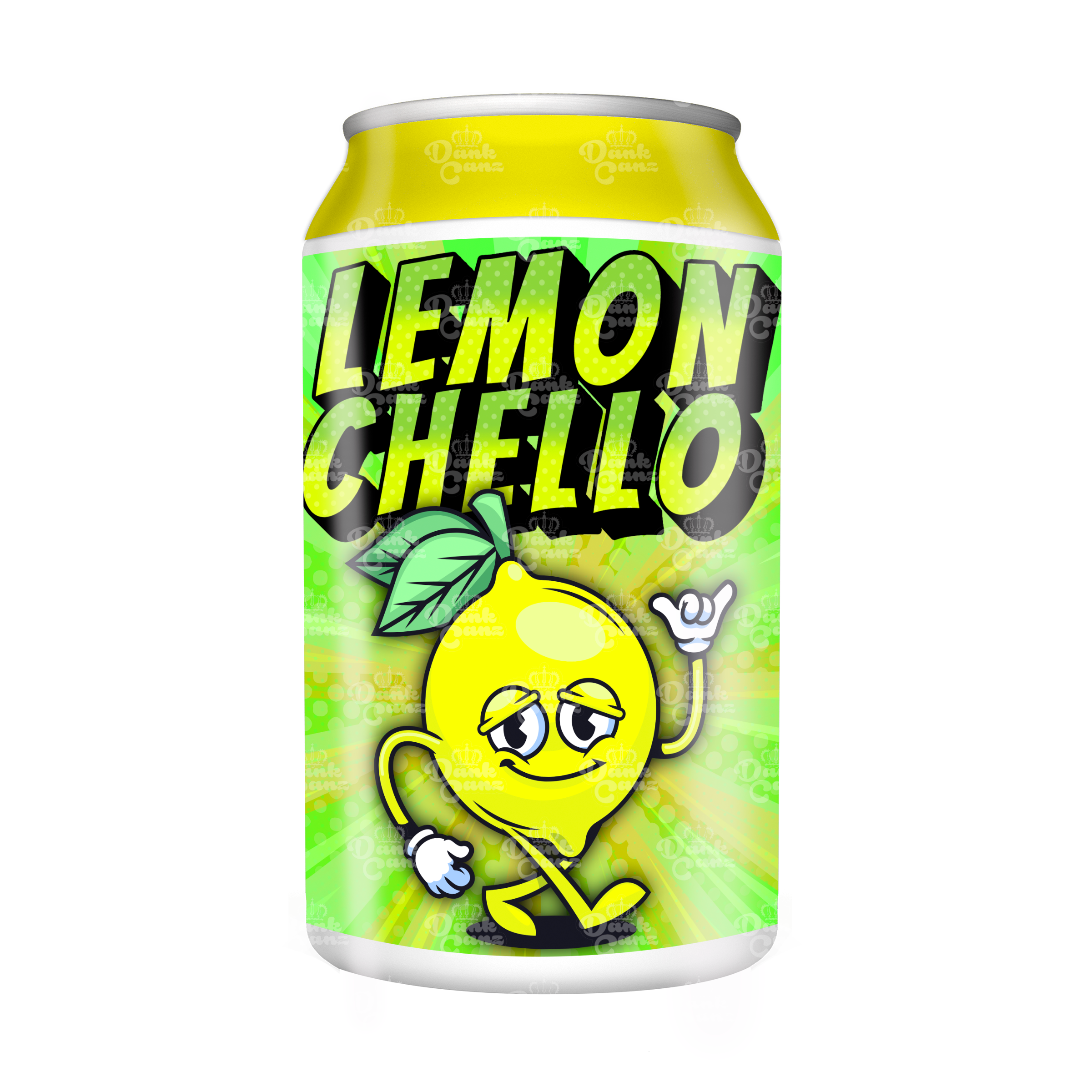 Lemon Chello 3.5g Plastic Soda Cans - DC Packaging Custom Cannabis Packaging