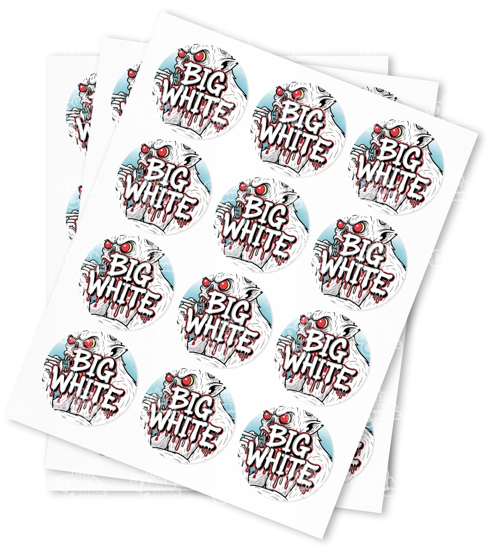 Big White Strain Stickers - DC Packaging Custom Cannabis Packaging