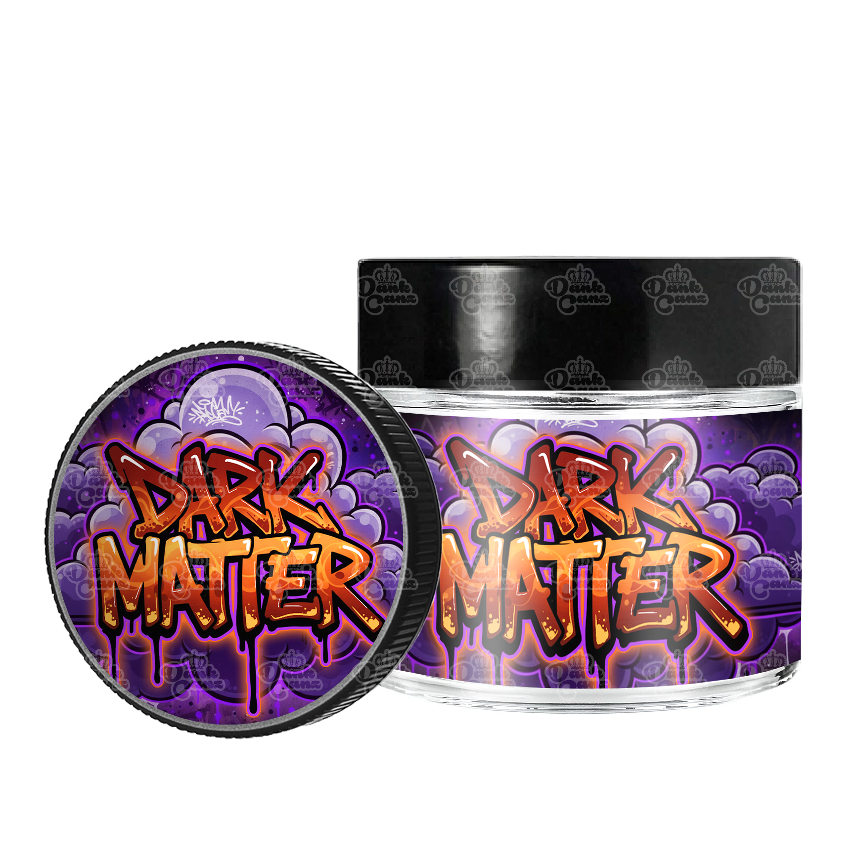 Dark Matter 3.5g/60ml Glass Jars - Labelled - DC Packaging Custom Cannabis Packaging