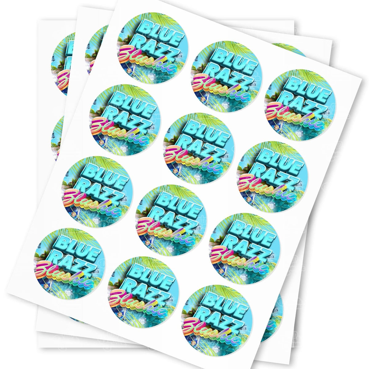 Blue Razz Zlushie Strain Stickers | Premium Custom Stickers – DC Packaging