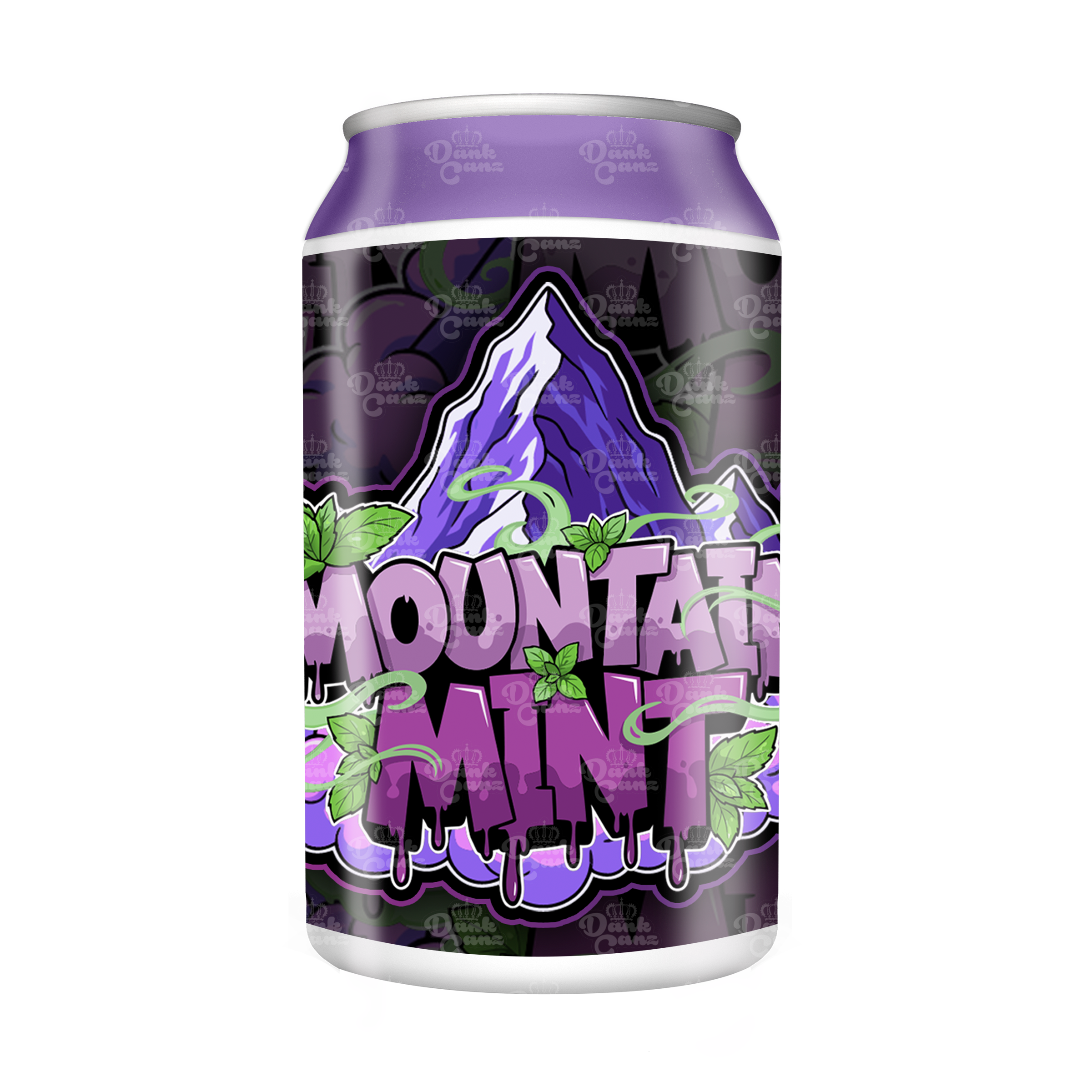 Mountain Mint 3.5g Plastic Soda Cans - DC Packaging Custom Cannabis Packaging